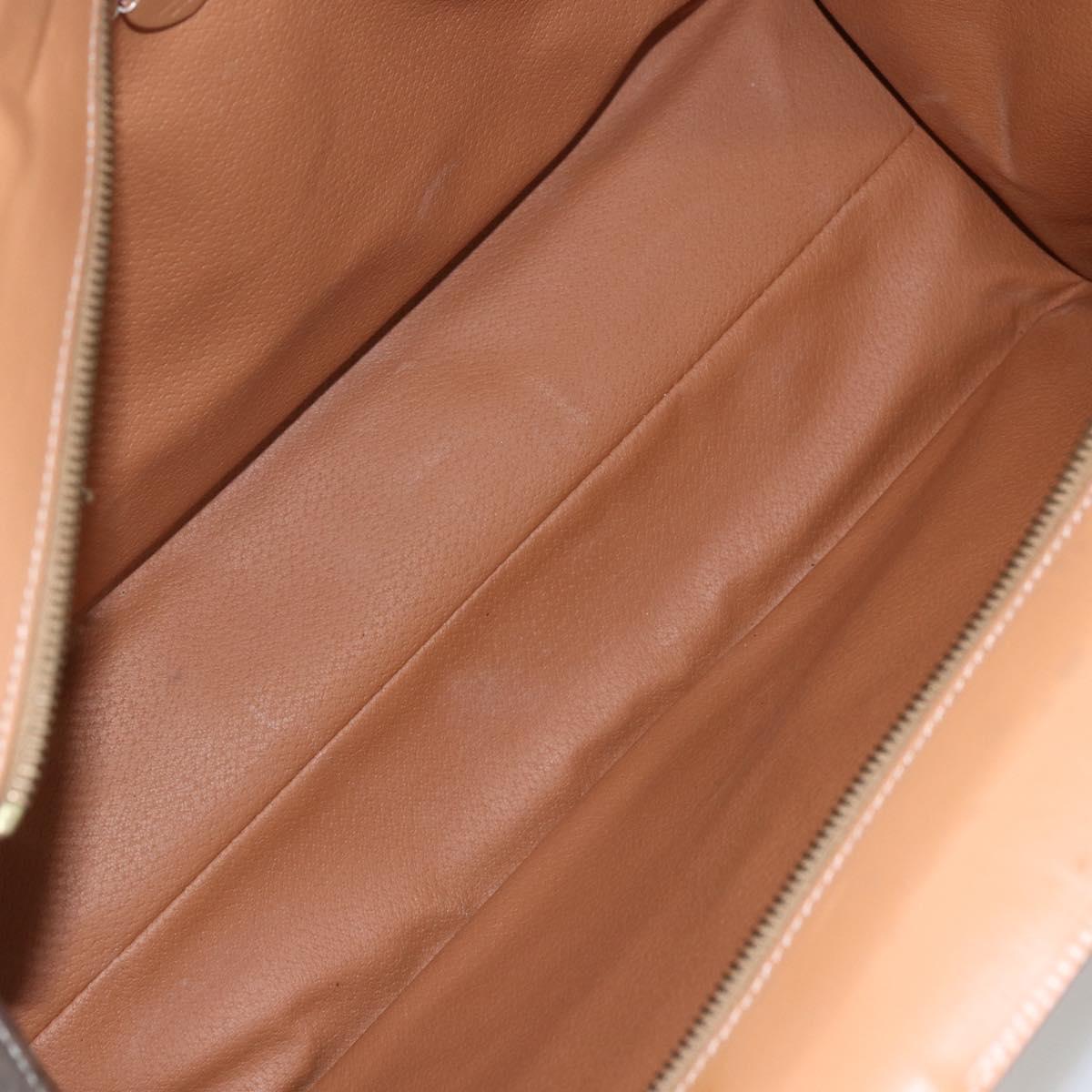 CELINE Macadam Canvas Tote Bag PVC Leather Brown Gold Auth ka860