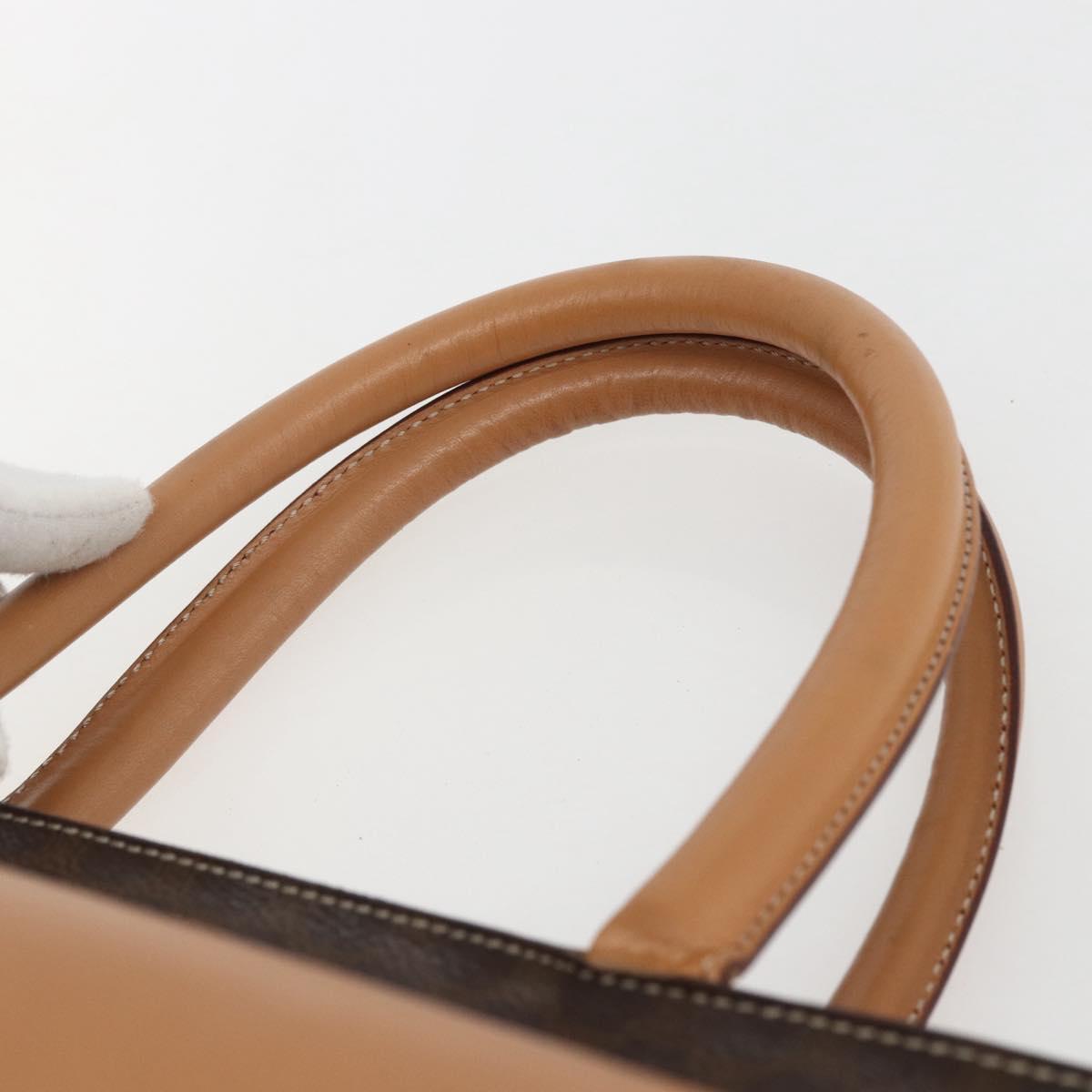 CELINE Macadam Canvas Tote Bag PVC Leather Brown Gold Auth ka860