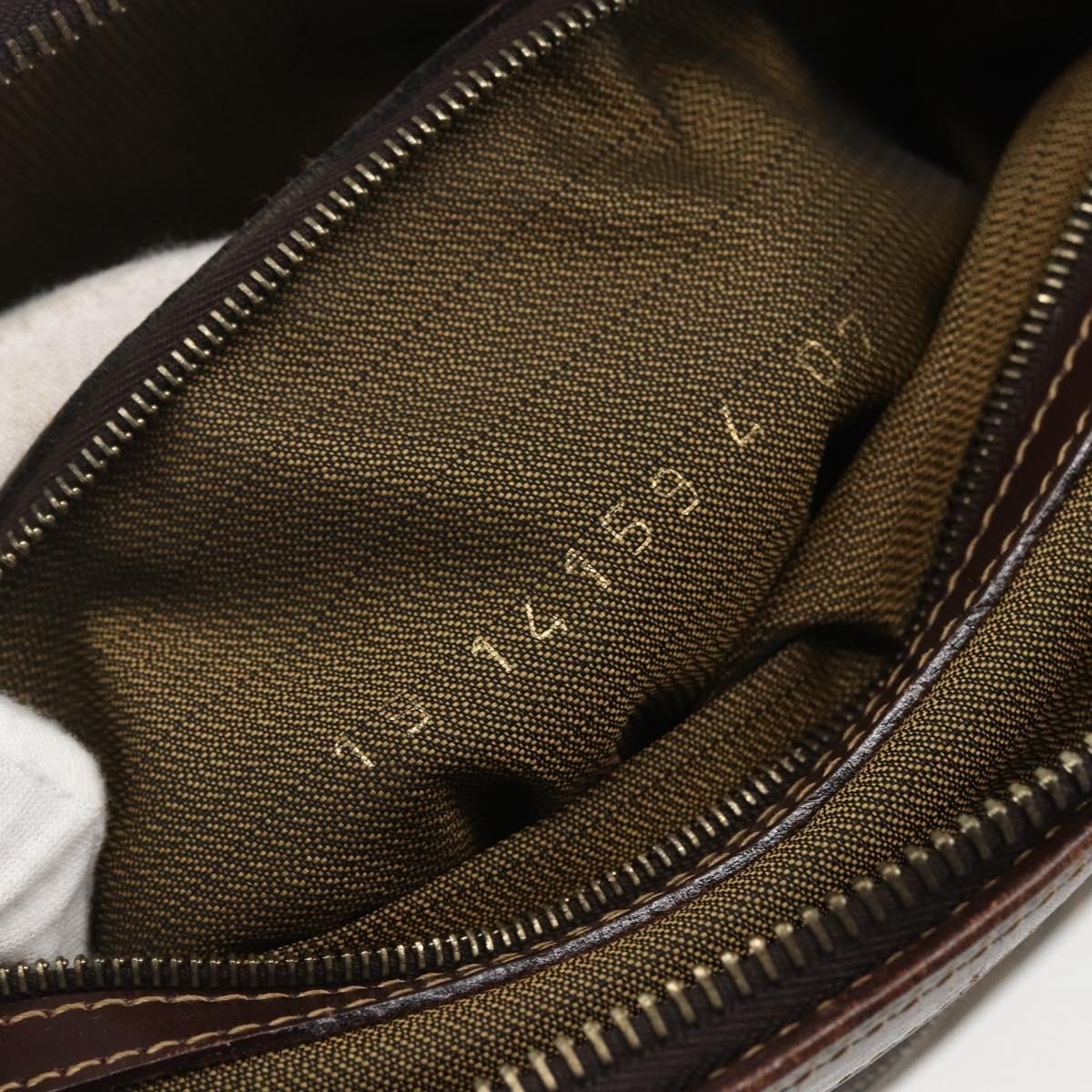 FENDI Zucca Canvas Hand Bag Black Brown Auth ka862