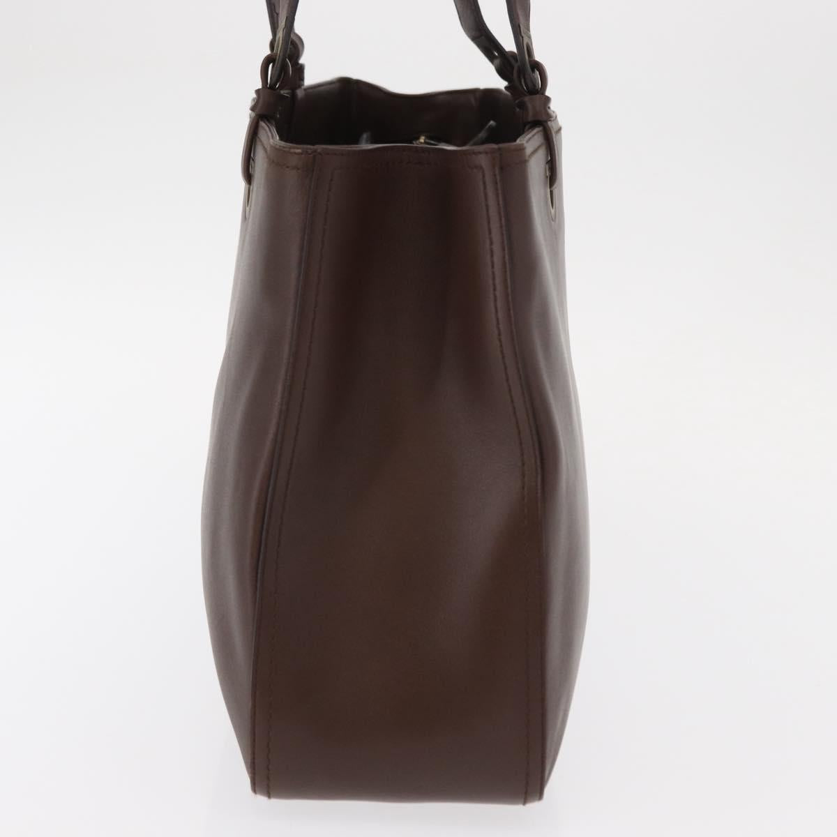 Salvatore Ferragamo Tote Bag Leather Brown Auth ka863