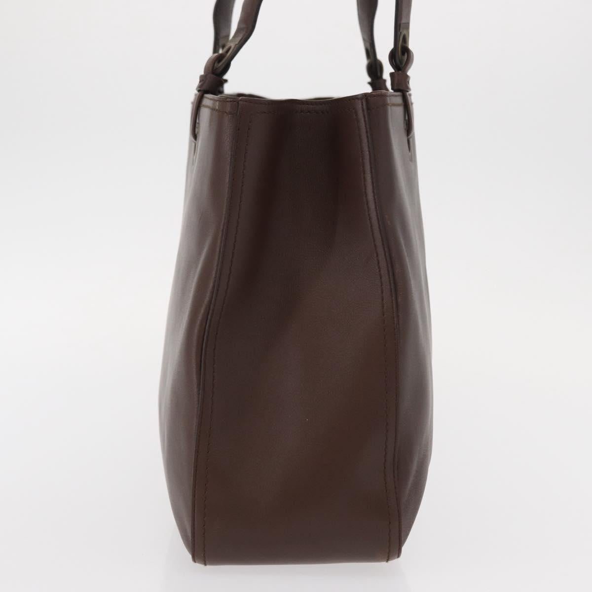 Salvatore Ferragamo Tote Bag Leather Brown Auth ka863