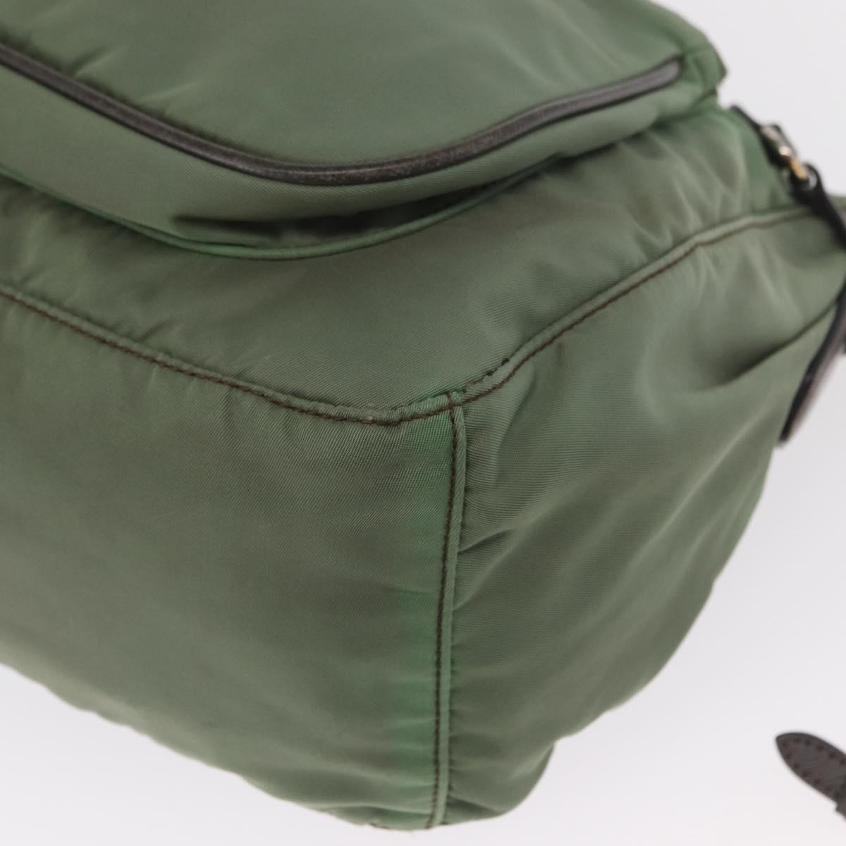 PRADA Shoulder Bag Nylon Green Gold Auth ka870