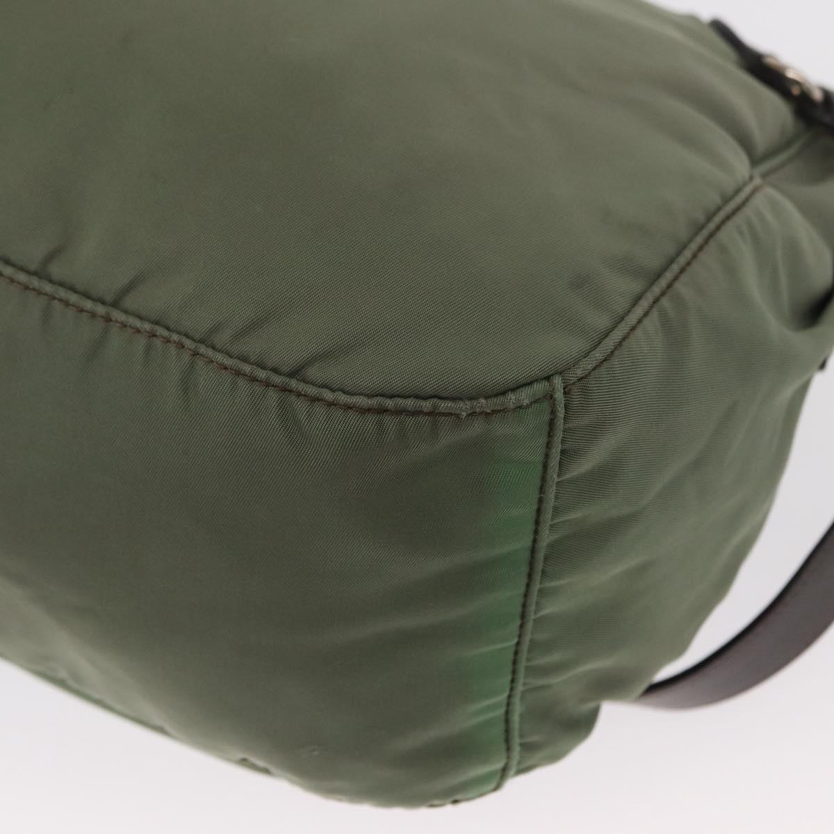 PRADA Shoulder Bag Nylon Green Gold Auth ka870