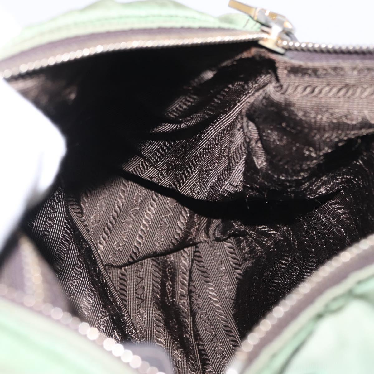 PRADA Shoulder Bag Nylon Green Gold Auth ka870