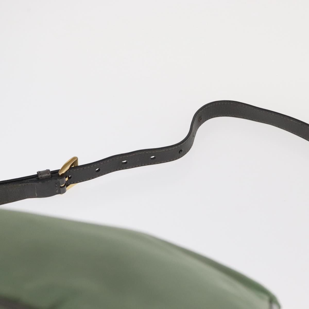 PRADA Shoulder Bag Nylon Green Gold Auth ka870