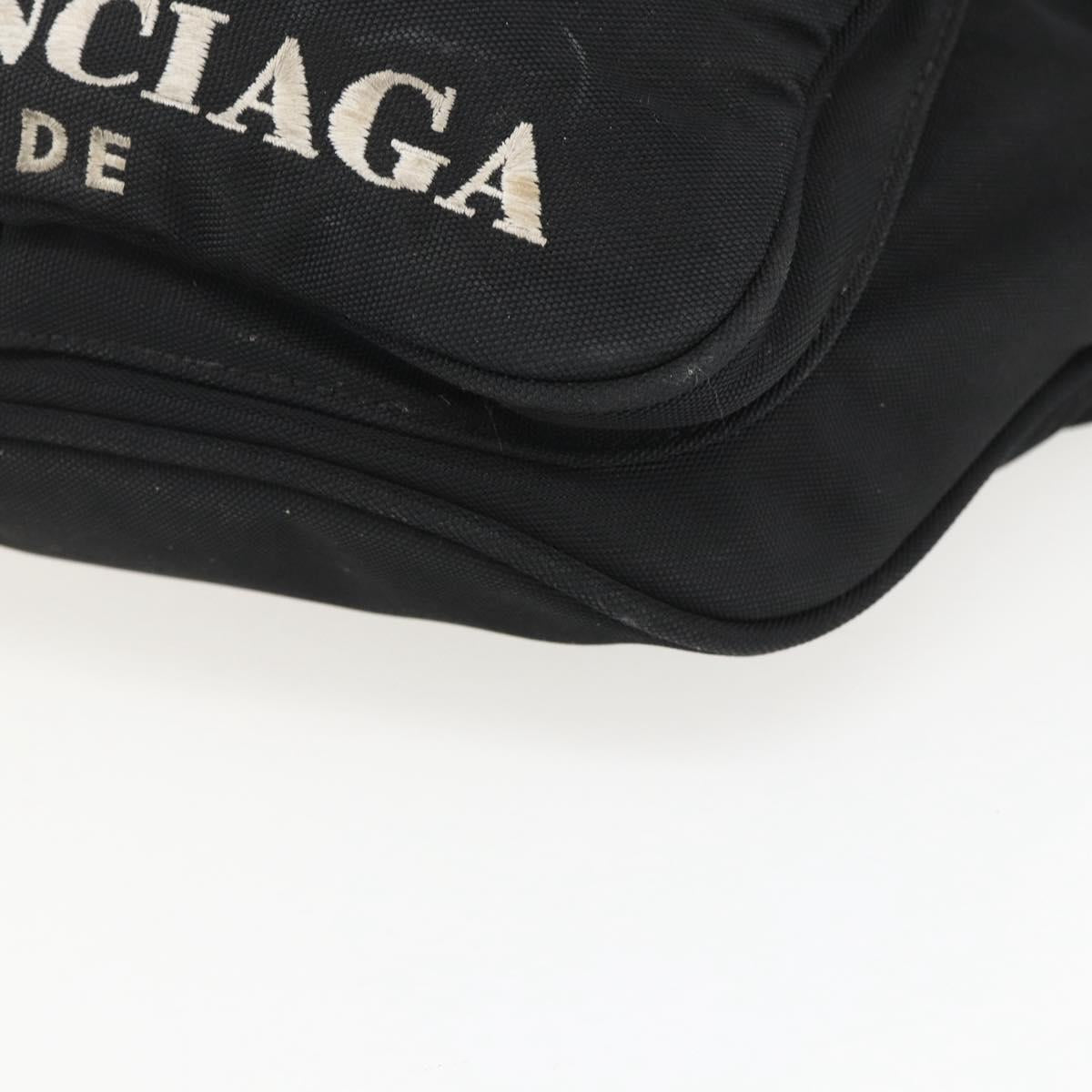 BALENCIAGA Body Bag Canvas Black 482389 Auth ka873