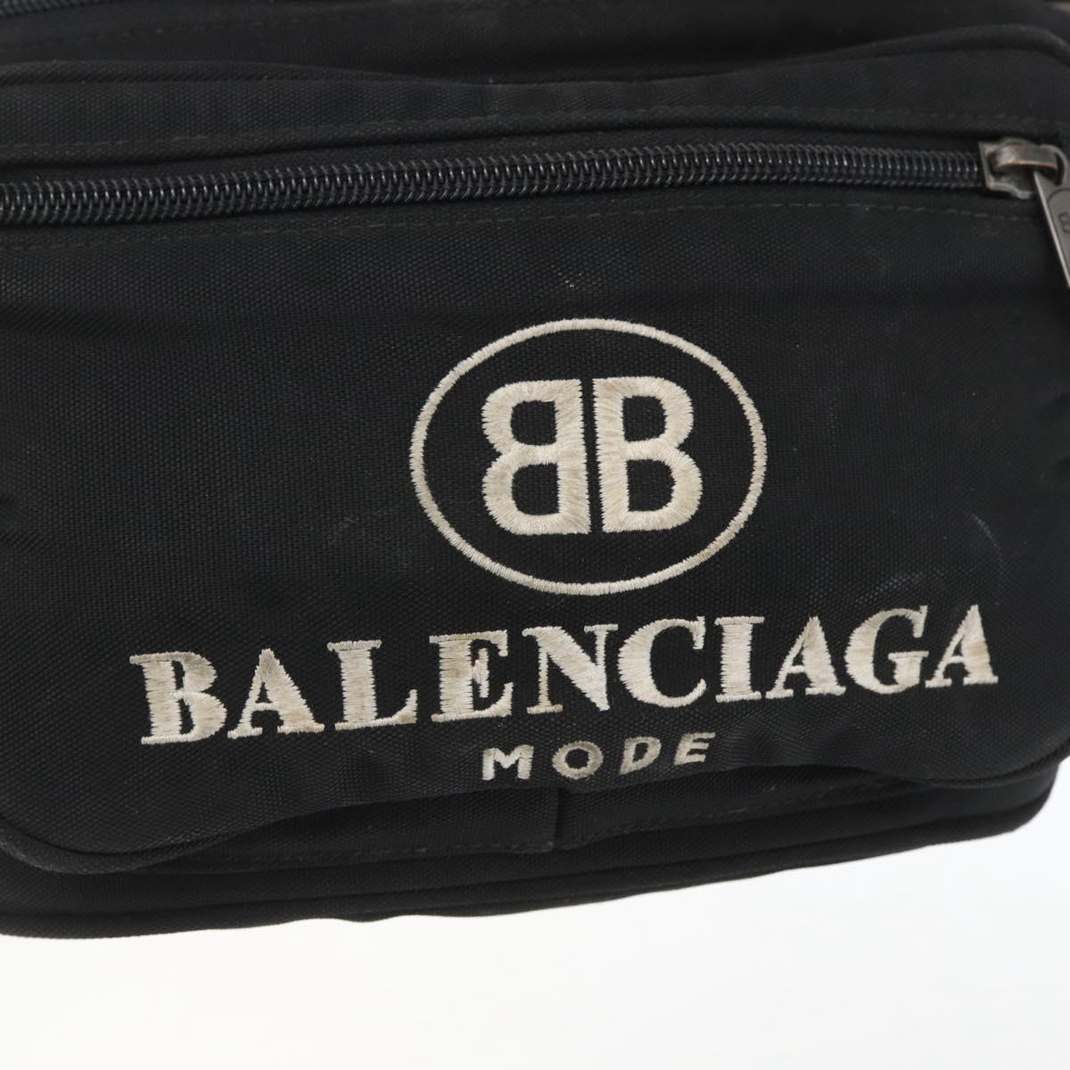 BALENCIAGA Body Bag Canvas Black 482389 Auth ka873