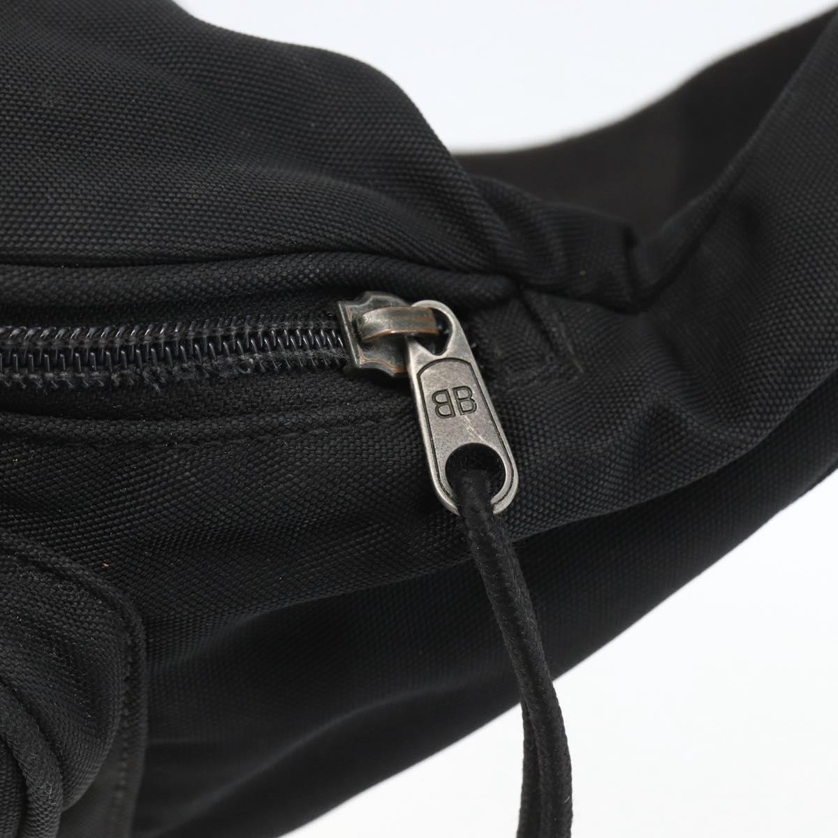 BALENCIAGA Body Bag Canvas Black 482389 Auth ka873