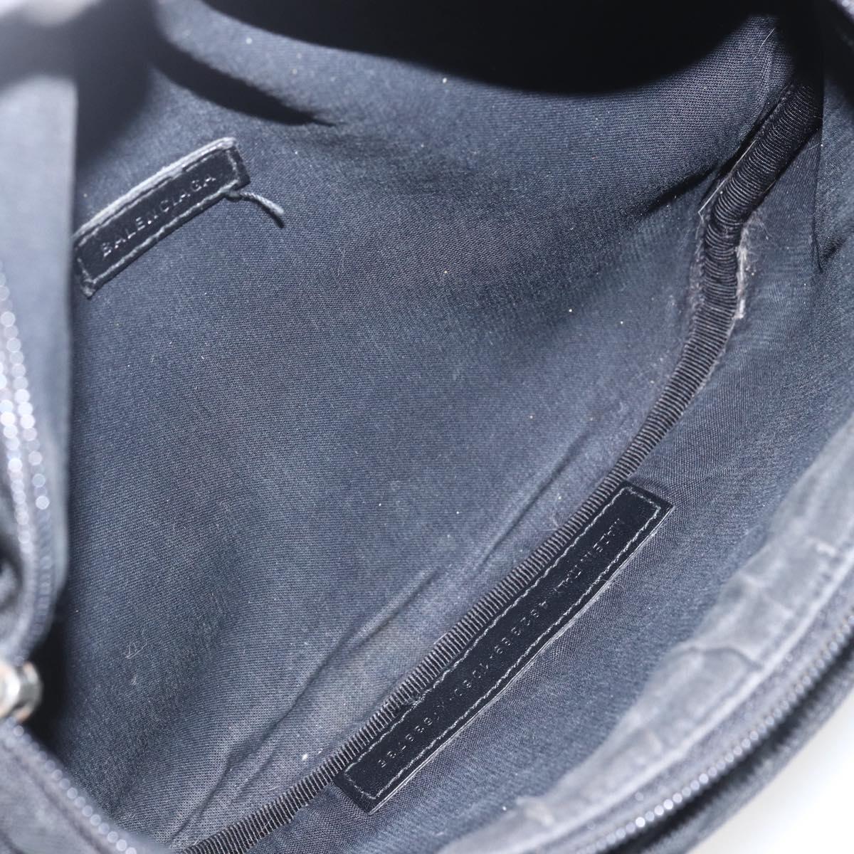 BALENCIAGA Body Bag Canvas Black 482389 Auth ka873