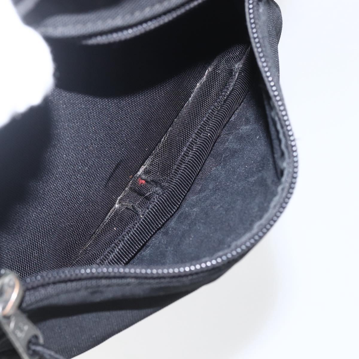 BALENCIAGA Body Bag Canvas Black 482389 Auth ka873