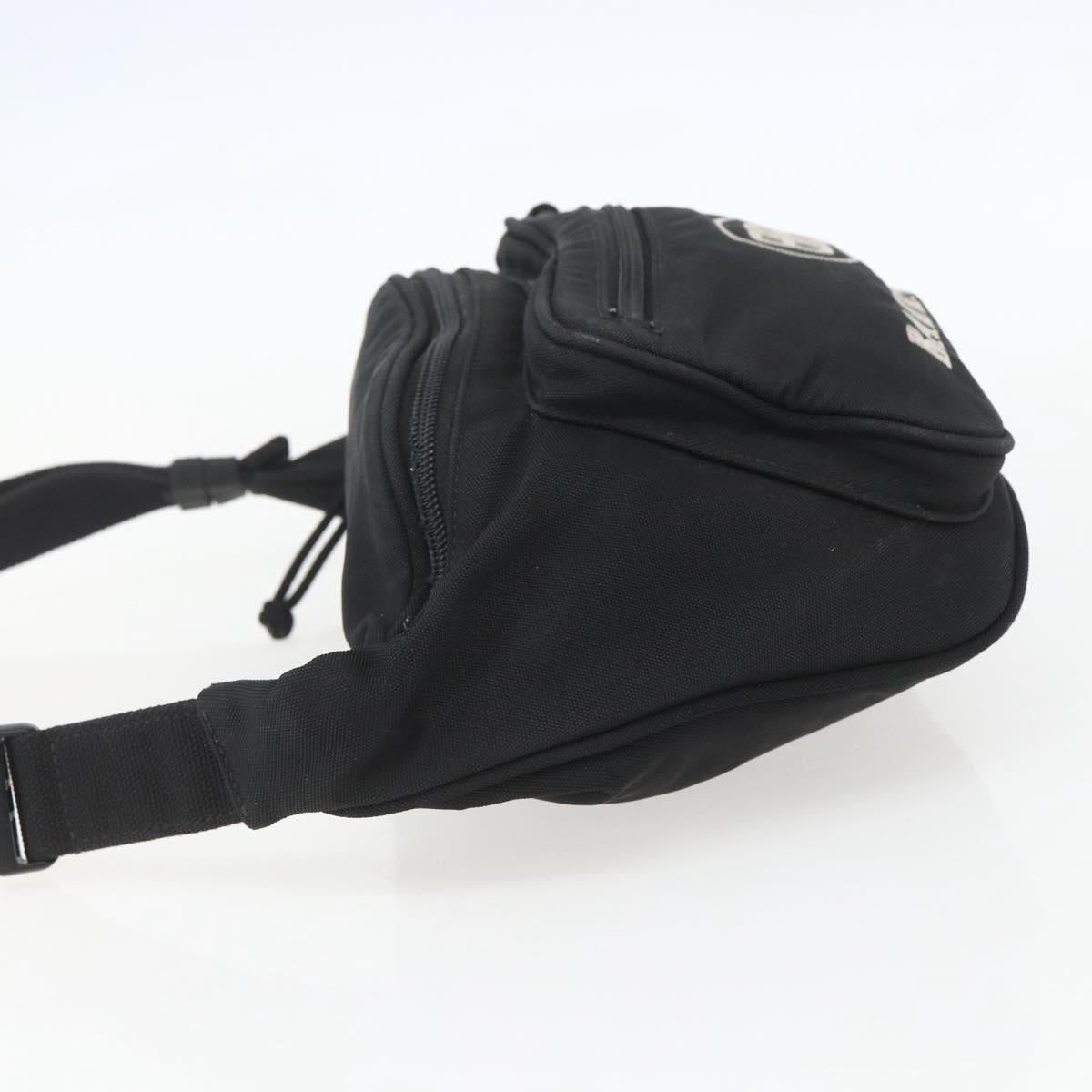 BALENCIAGA Body Bag Canvas Black 482389 Auth ka873
