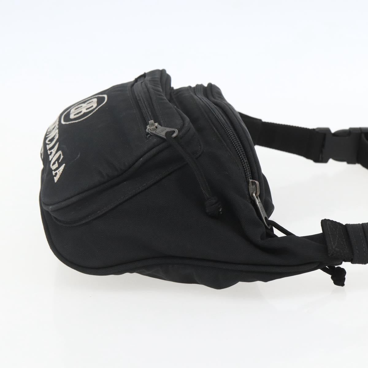 BALENCIAGA Body Bag Canvas Black 482389 Auth ka873