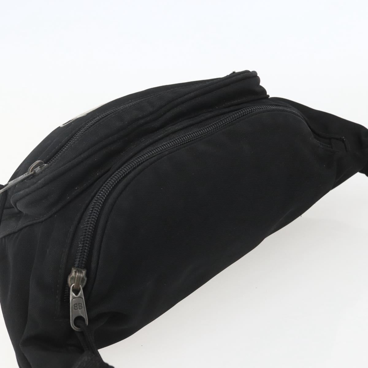 BALENCIAGA Body Bag Canvas Black 482389 Auth ka873