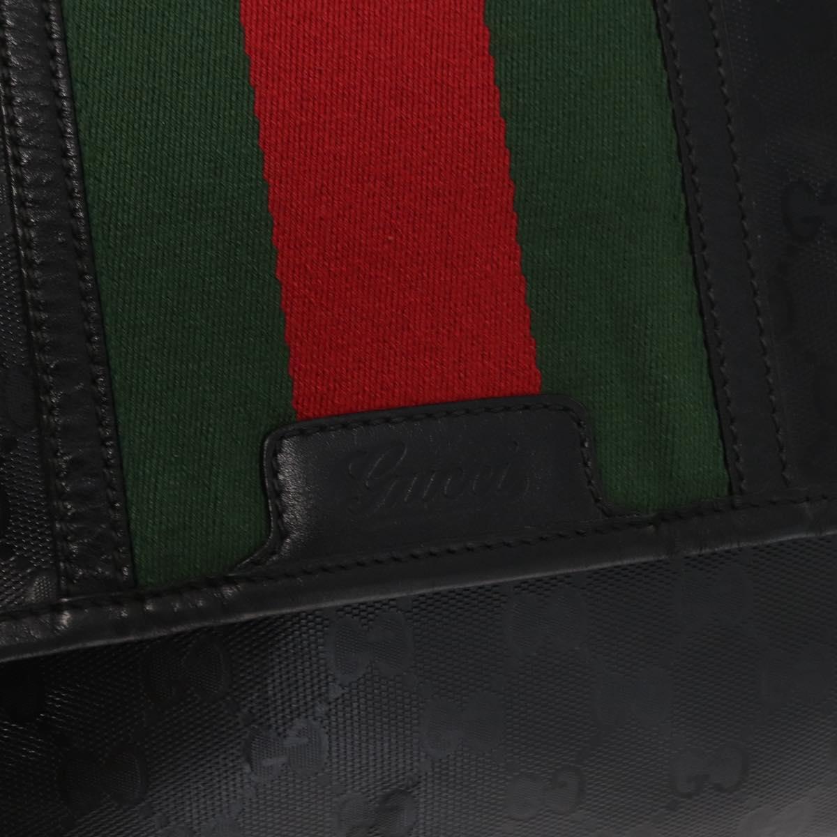 GUCCI GG Implementation Web Sherry Line Bag Black Silver 269376 Auth ka886