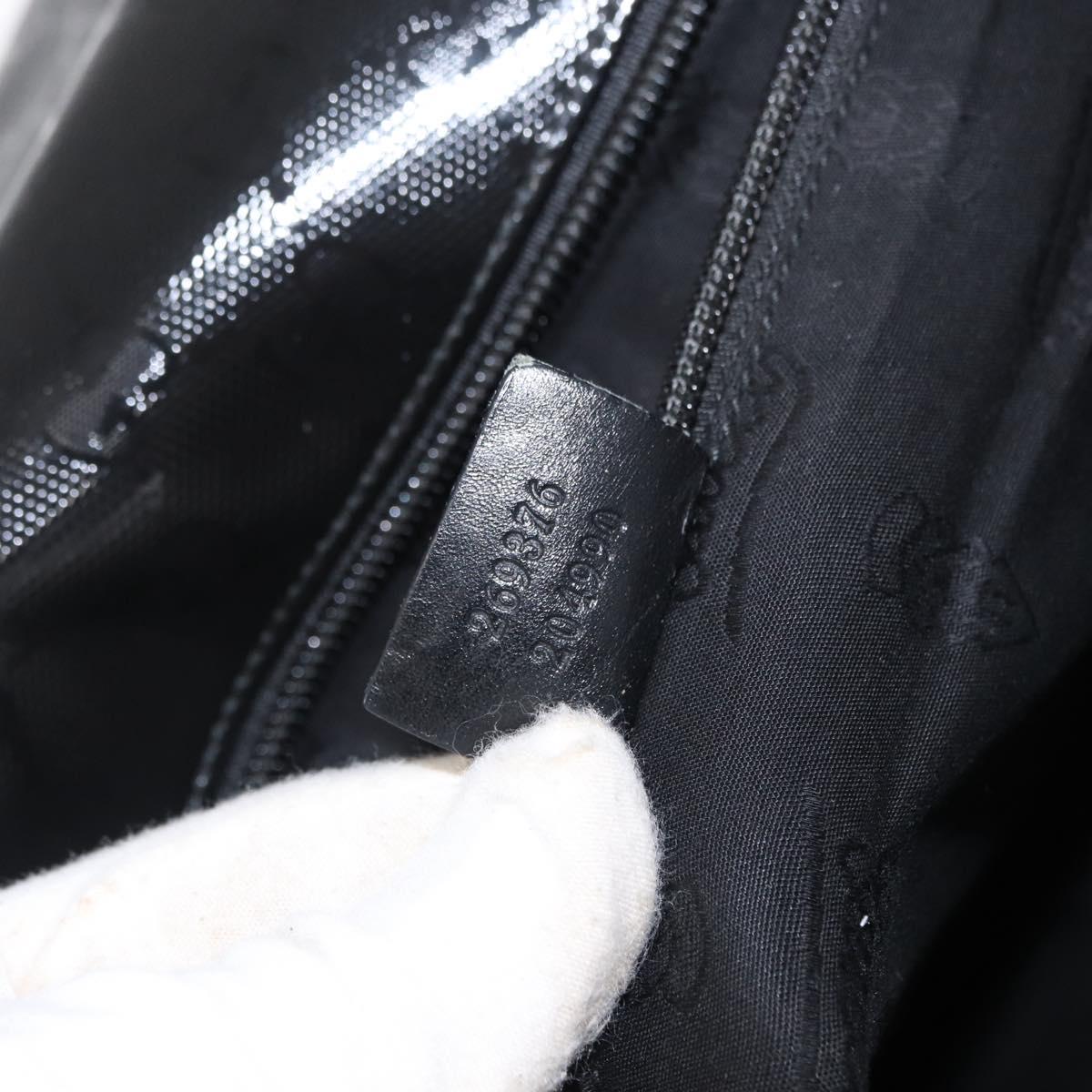 GUCCI GG Implementation Web Sherry Line Bag Black Silver 269376 Auth ka886