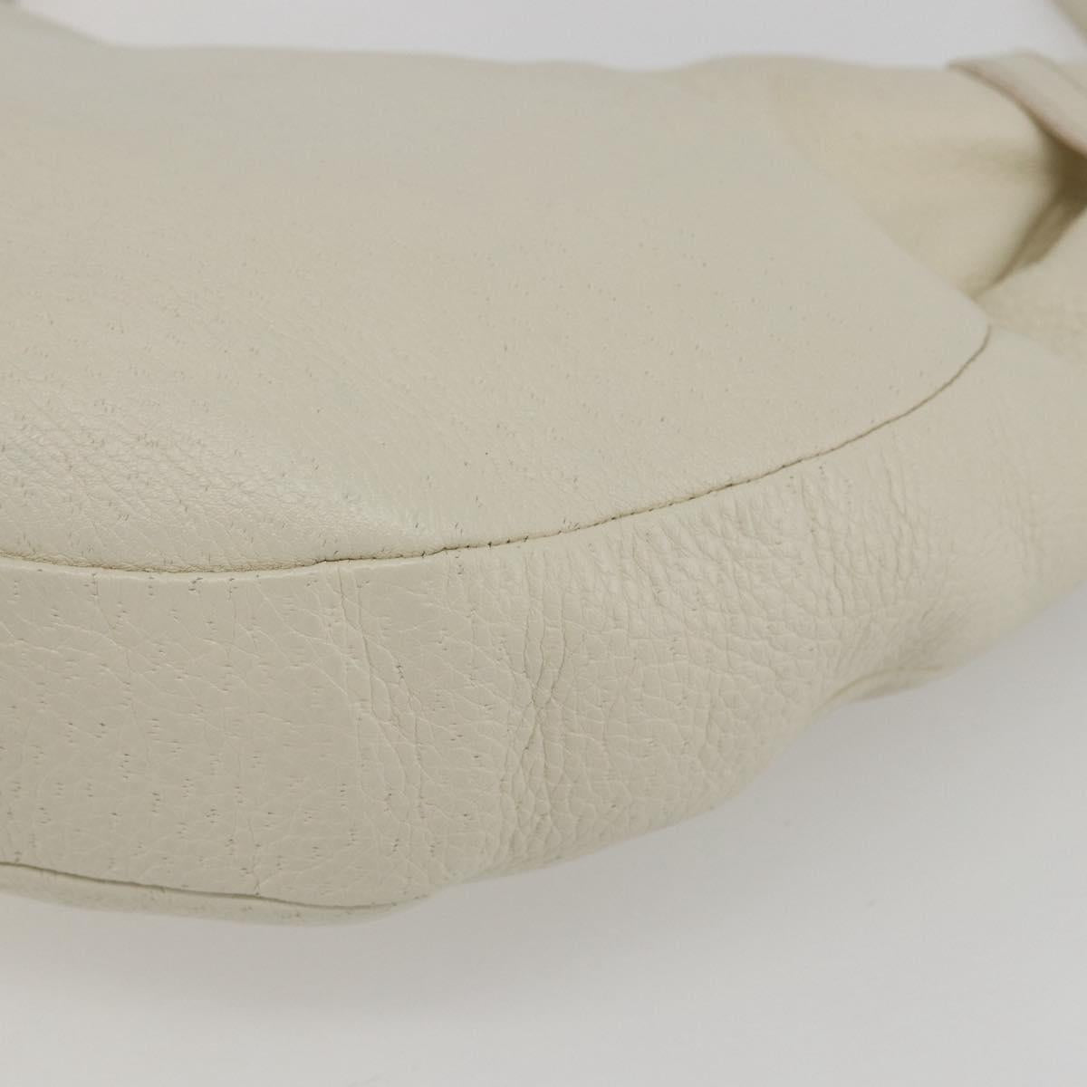 Salvatore Ferragamo Shoulder Bag Leather Beige Gold Auth ka894