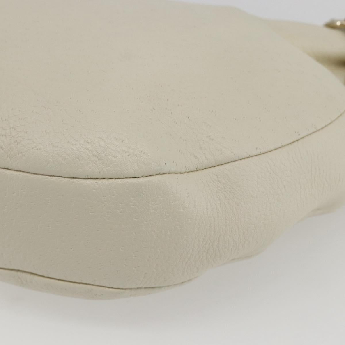 Salvatore Ferragamo Shoulder Bag Leather Beige Gold Auth ka894