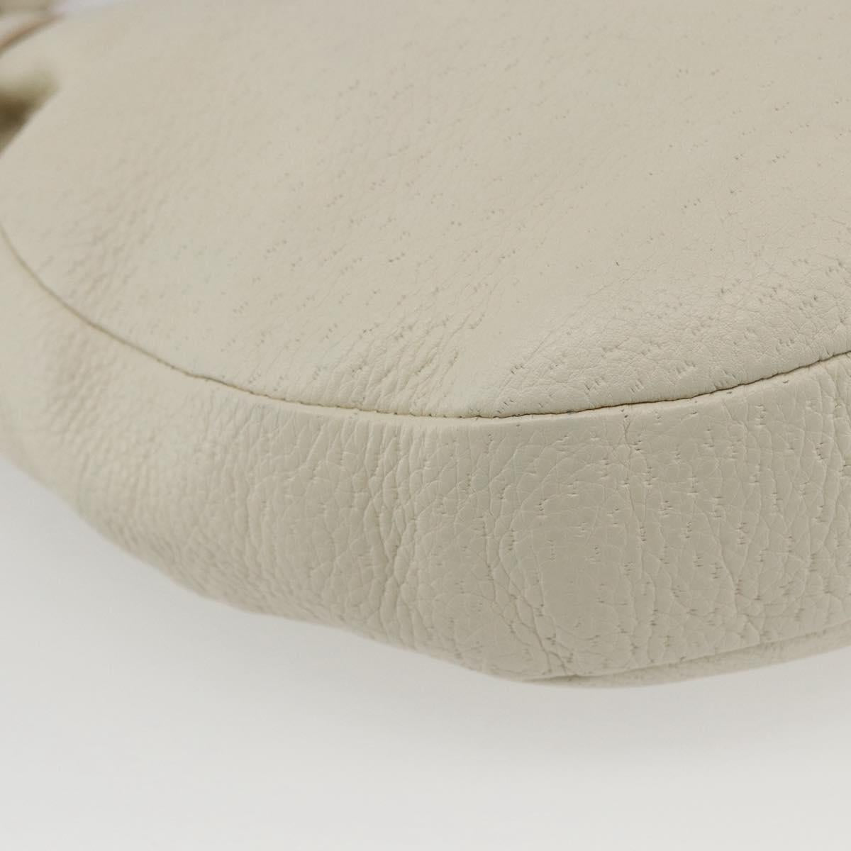 Salvatore Ferragamo Shoulder Bag Leather Beige Gold Auth ka894