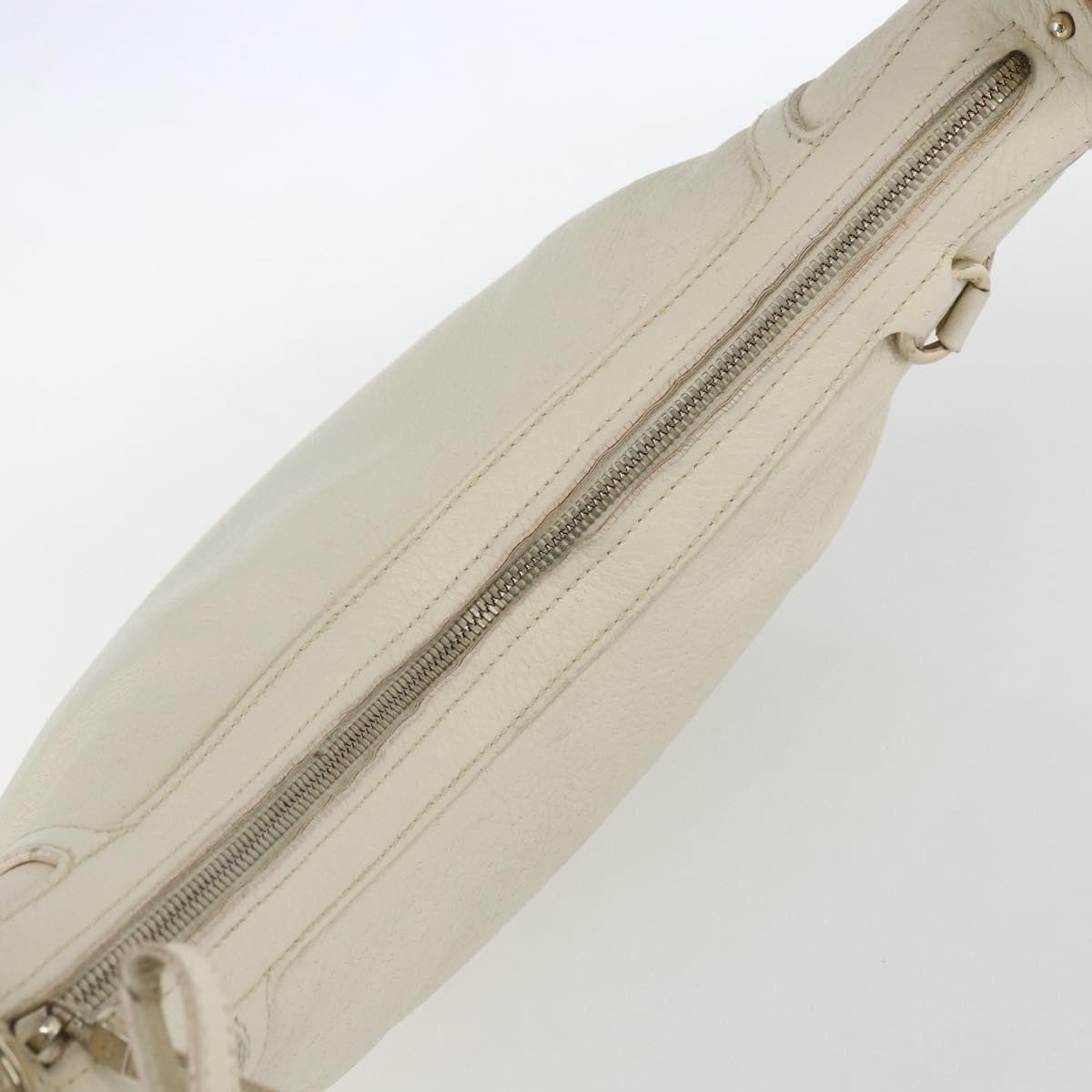 Salvatore Ferragamo Shoulder Bag Leather Beige Gold Auth ka894