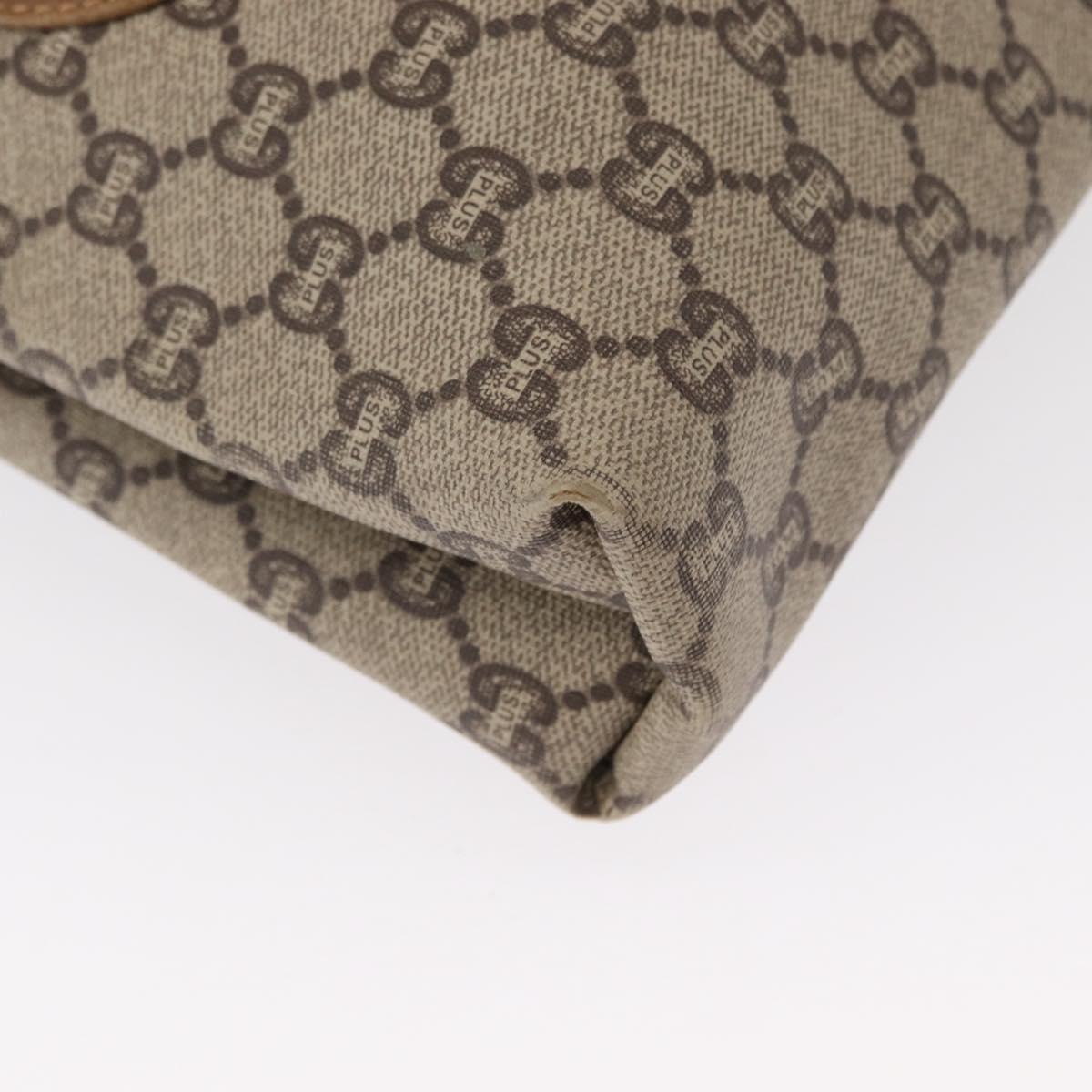 GUCCI GG Plus Supreme Web Sherry Line Tote Bag PVC Beige Gold Auth ka901