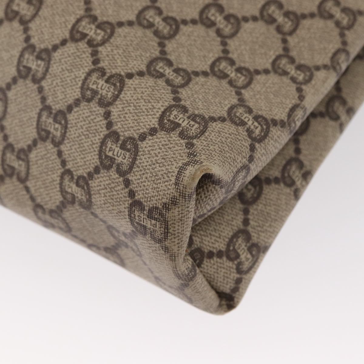 GUCCI GG Plus Supreme Web Sherry Line Tote Bag PVC Beige Gold Auth ka901