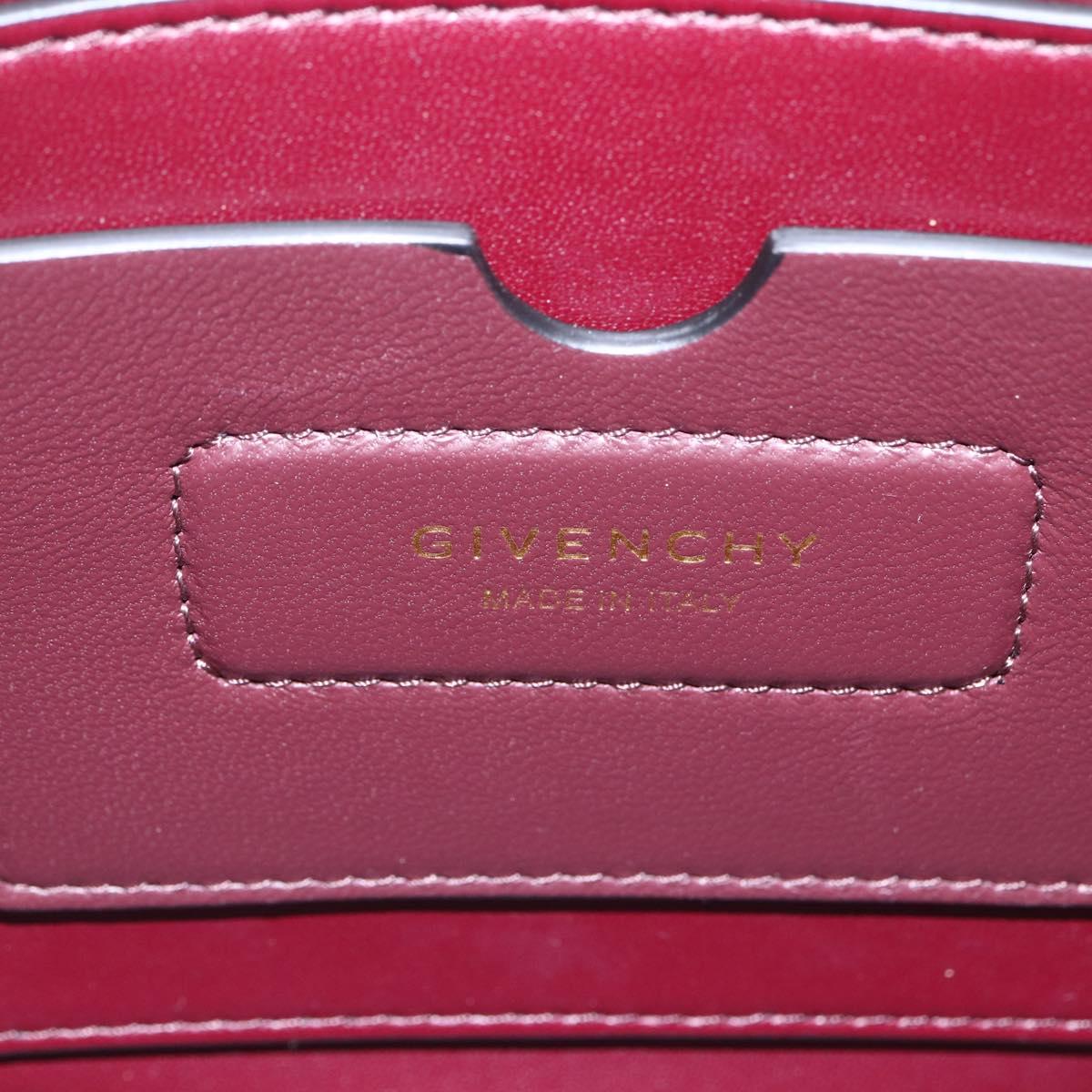GIVENCHY Shoulder Bag Leather Black Gold Auth ka908V