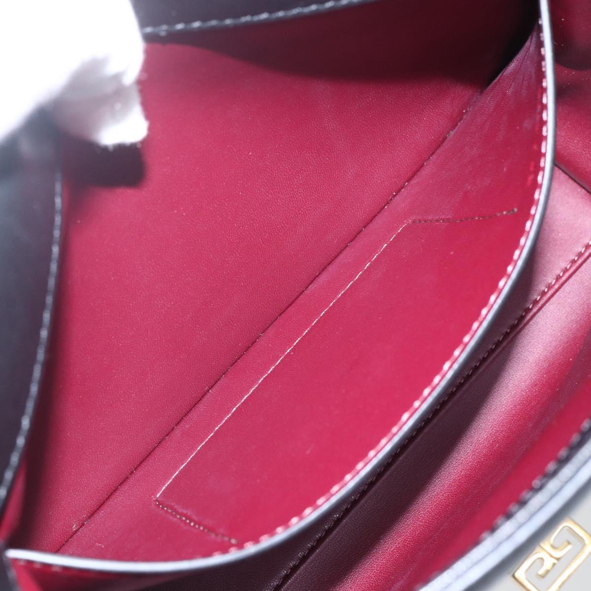 GIVENCHY Shoulder Bag Leather Black Gold Auth ka908V