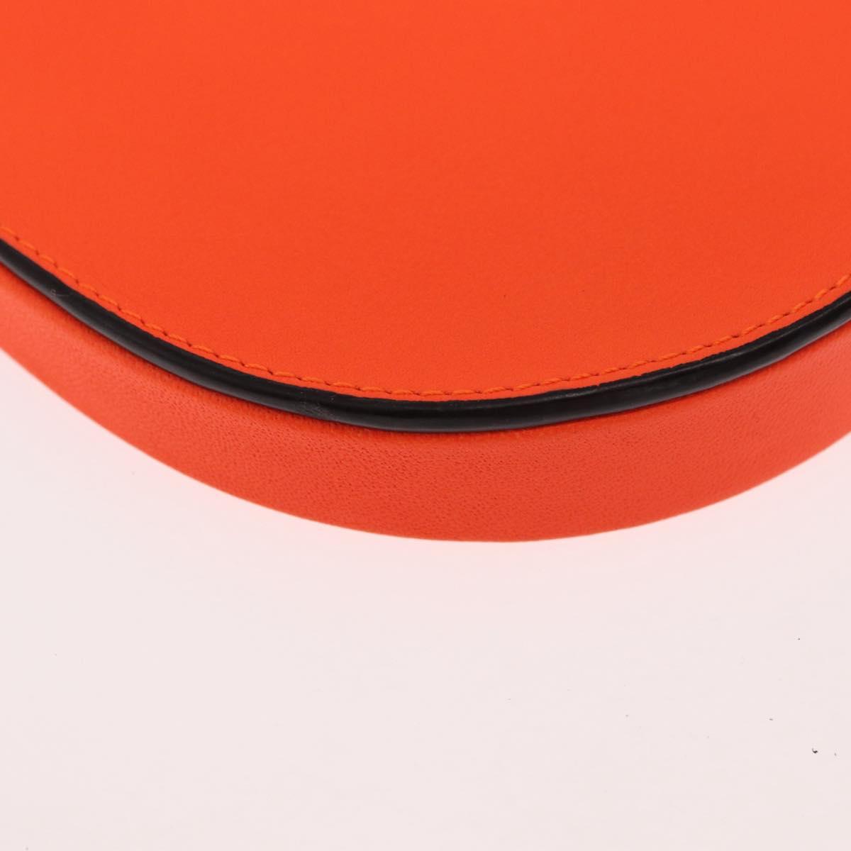 LOEWE Anagram Shoulder Bag Leather Orange Auth ka914M