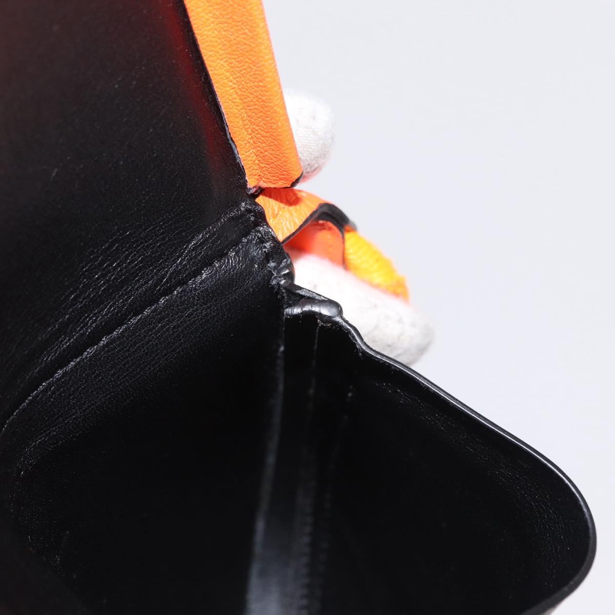 LOEWE Anagram Shoulder Bag Leather Orange Auth ka914M