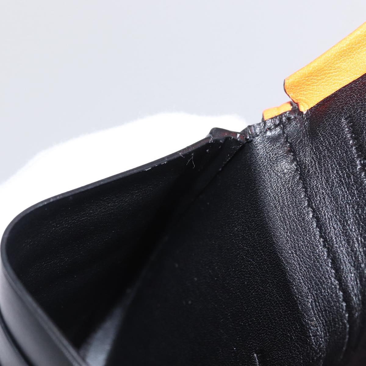 LOEWE Anagram Shoulder Bag Leather Orange Auth ka914M