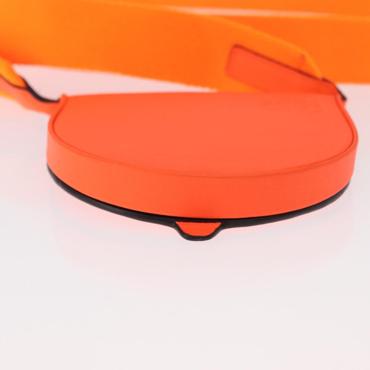 LOEWE Anagram Shoulder Bag Leather Orange Auth ka914M