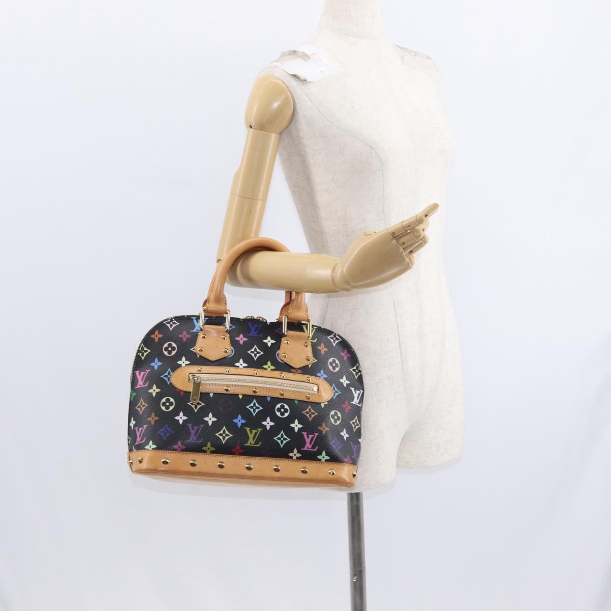 LOUIS VUITTON Monogram Multicolor Alma Hand Bag Black M92646 LV Auth ka920SAV
