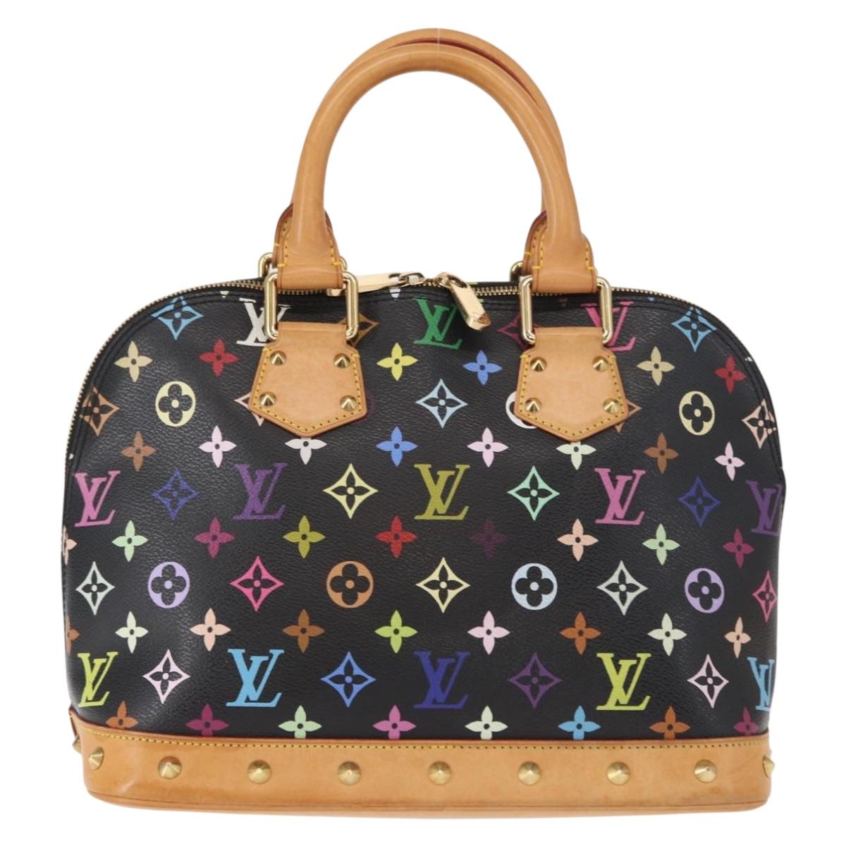 LOUIS VUITTON Monogram Multicolor Alma Hand Bag Black M92646 LV Auth ka920SAV