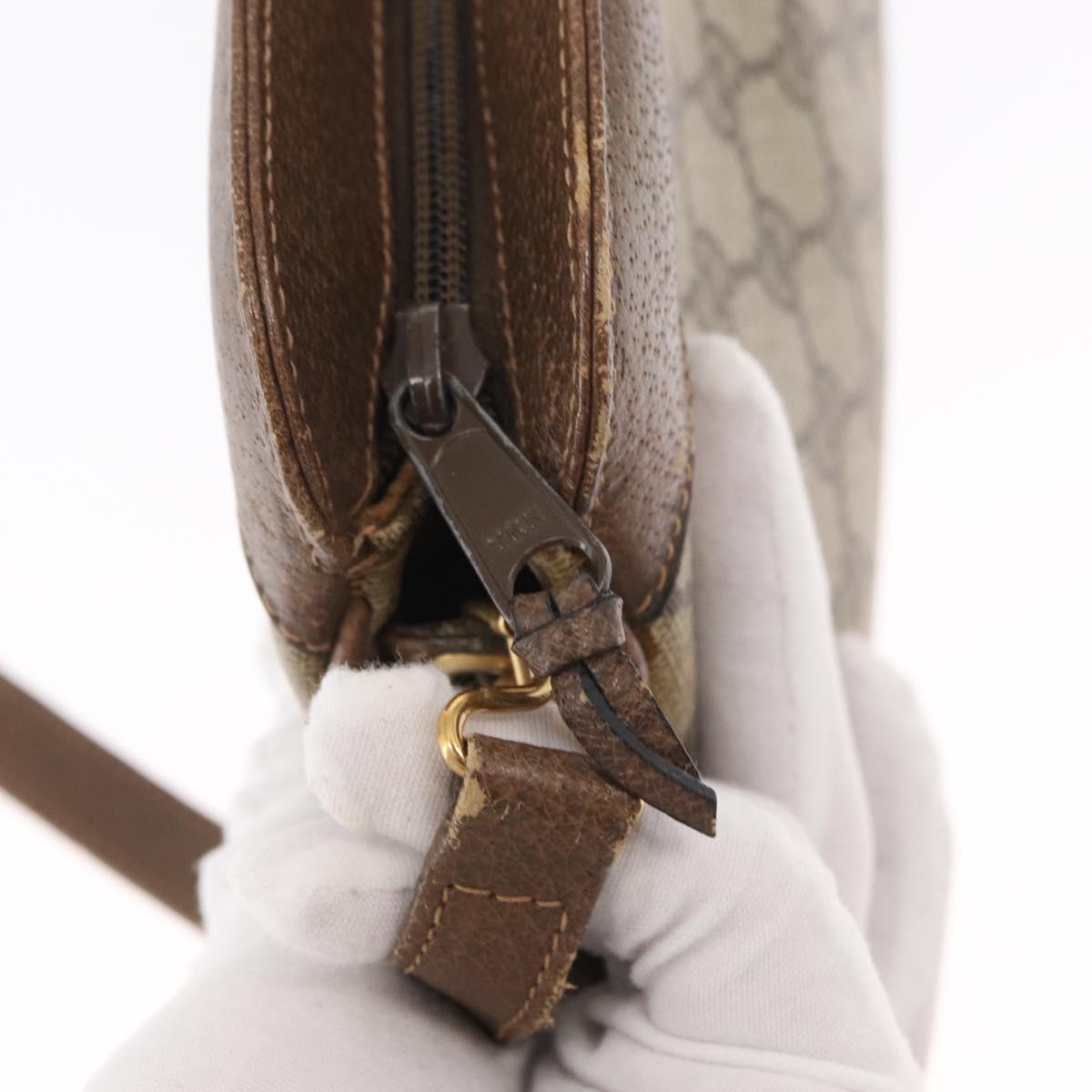 GUCCI GG Supreme Web Sherry Line Bag PVC Beige Gold 904 02 043 Auth ka921