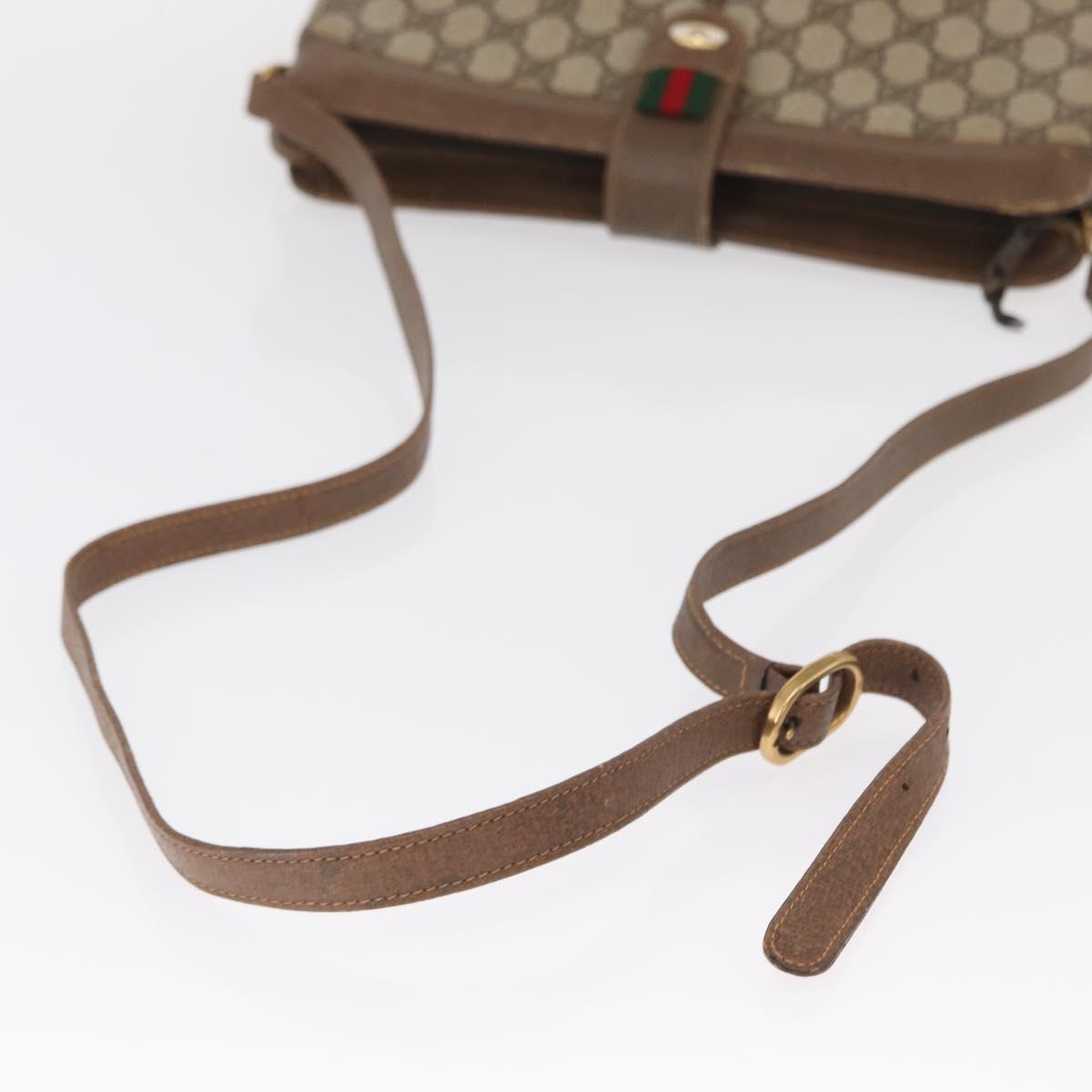 GUCCI GG Supreme Web Sherry Line Bag PVC Beige Gold 904 02 043 Auth ka921