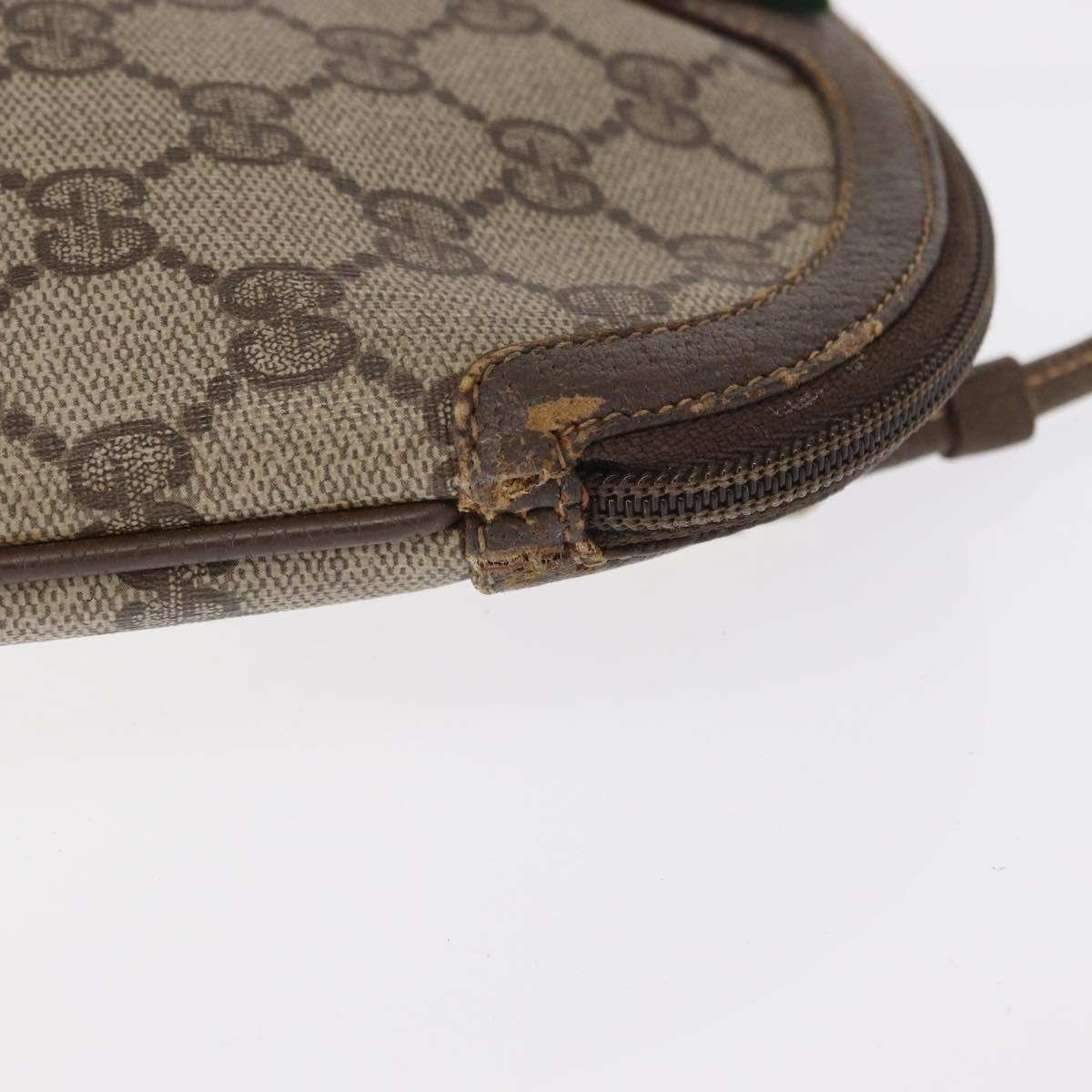 GUCCI GG Supreme Web Sherry Line Bag PVC Beige Gold 904 02 047 Auth ka922