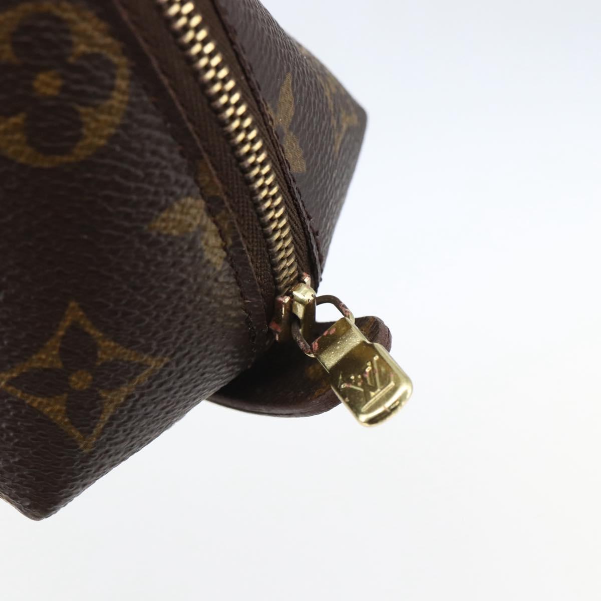 LOUIS VUITTON Monogram Trousse Demi Ronde Cosmetic Pouch M47520 LV Auth ka924