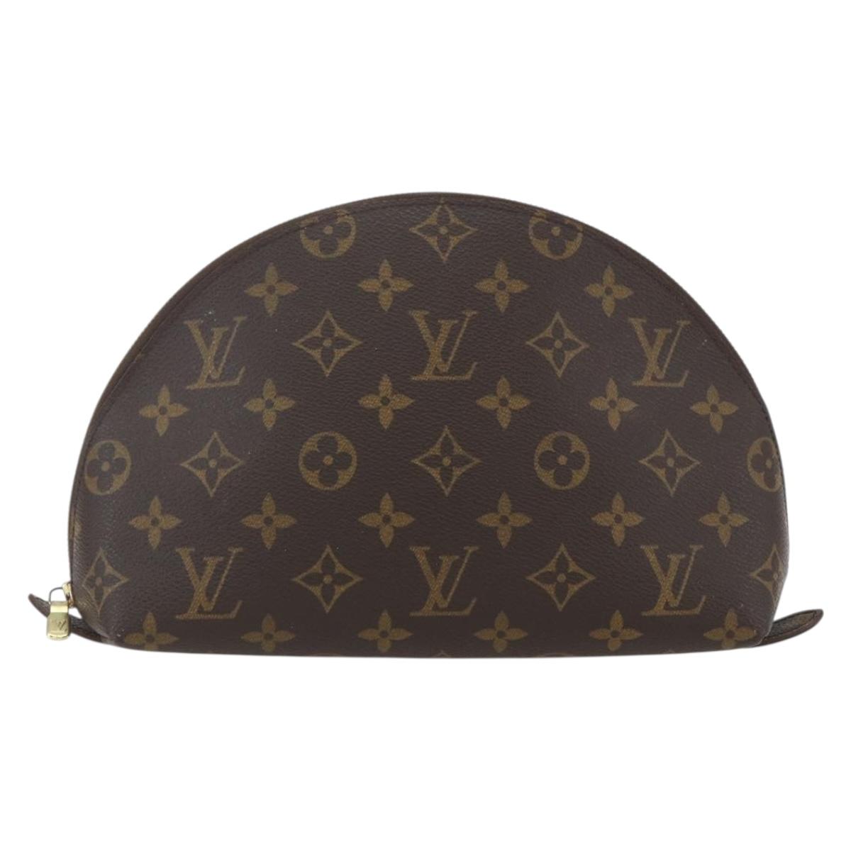 LOUIS VUITTON Monogram Trousse Demi Ronde Cosmetic Pouch M47520 LV Auth ka924