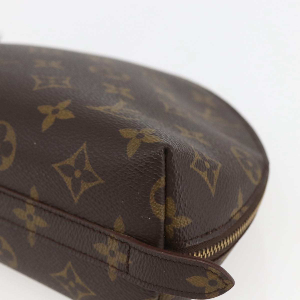 LOUIS VUITTON Monogram Trousse Demi Ronde Cosmetic Pouch M47520 LV Auth ka924