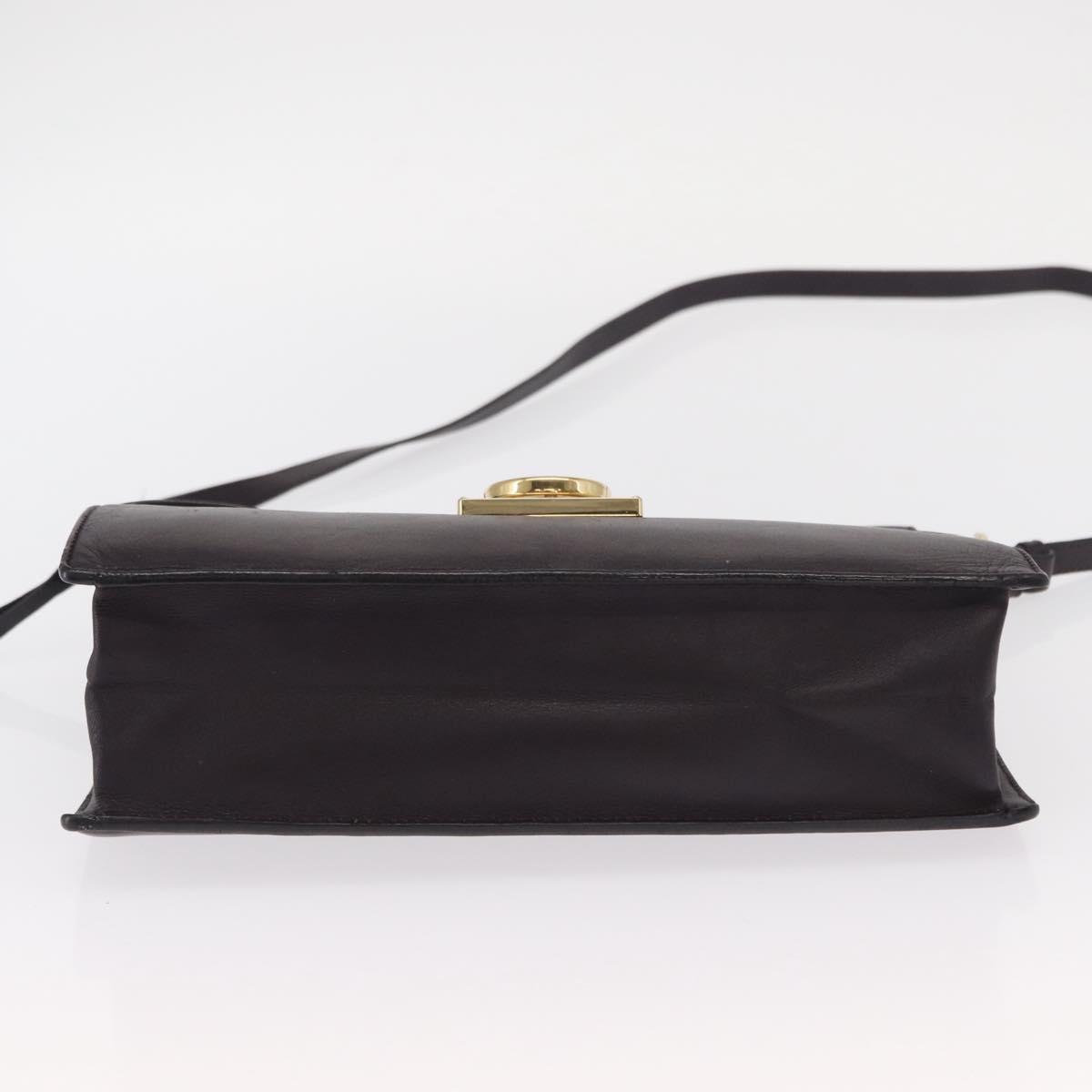 Salvatore Ferragamo Gancini Shoulder Bag Leather 2way Purple Gold Auth ka942