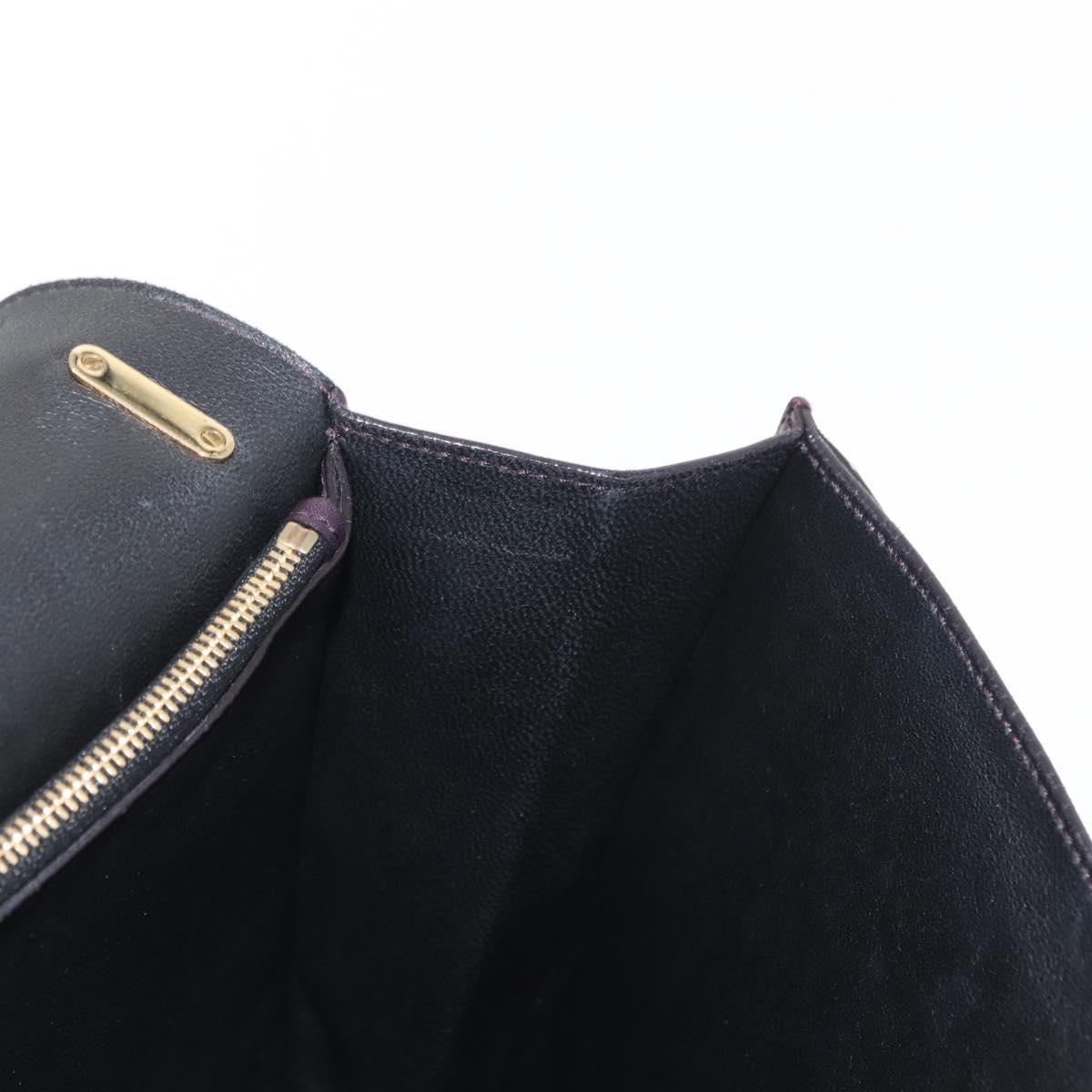 Salvatore Ferragamo Gancini Shoulder Bag Leather 2way Purple Gold Auth ka942