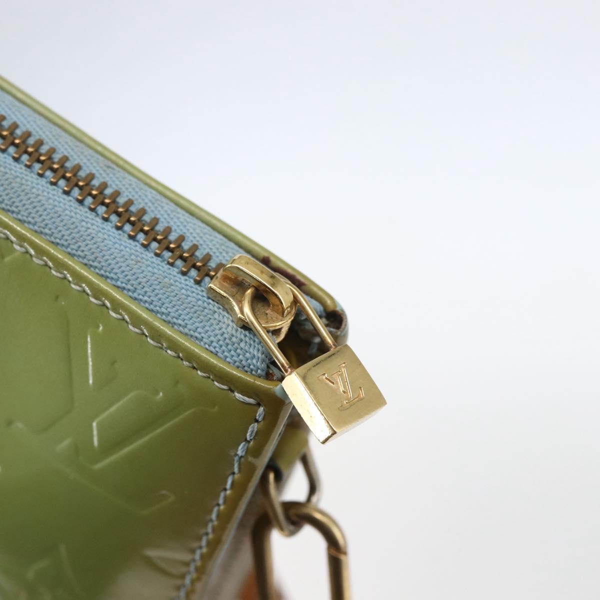 LOUIS VUITTON Monogram Vernis Lexington Pouch Baby Blue M91011 LV Auth ka945