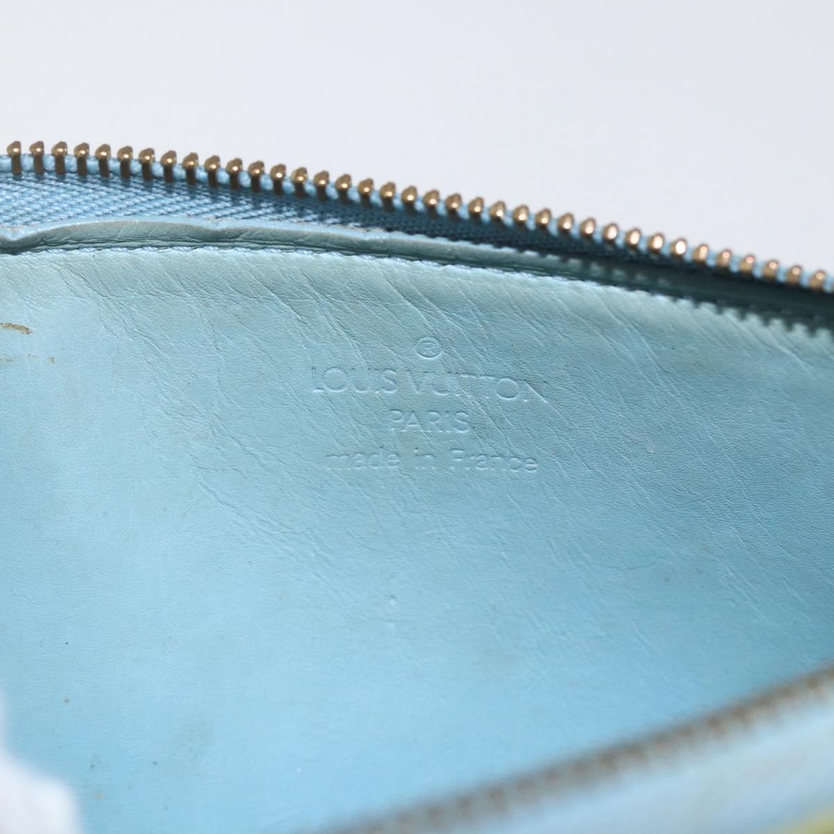 LOUIS VUITTON Monogram Vernis Lexington Pouch Baby Blue M91011 LV Auth ka945