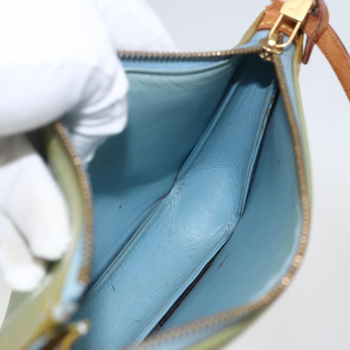 LOUIS VUITTON Monogram Vernis Lexington Pouch Baby Blue M91011 LV Auth ka945