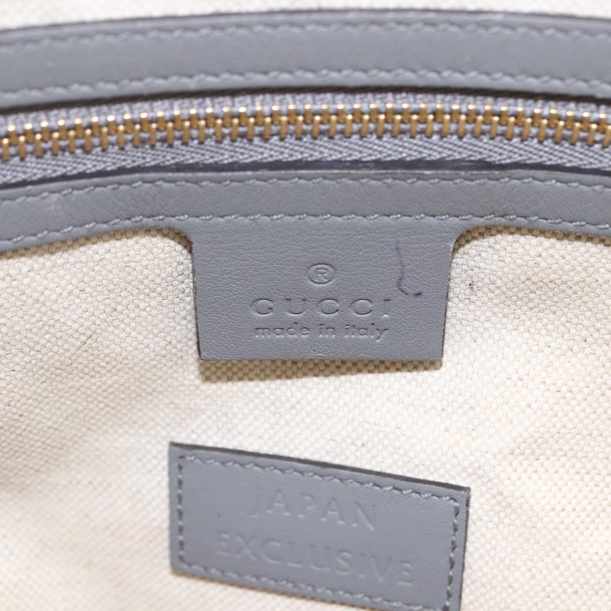 GUCCI Tote Bag Leather Gray Gold 440055 Auth ka948