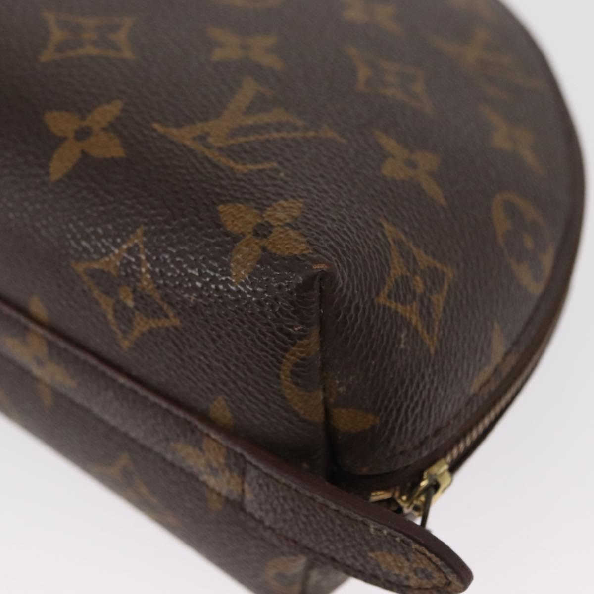 LOUIS VUITTON Monogram Trousse Demi Ronde Cosmetic Pouch M47520 LV Auth ka960