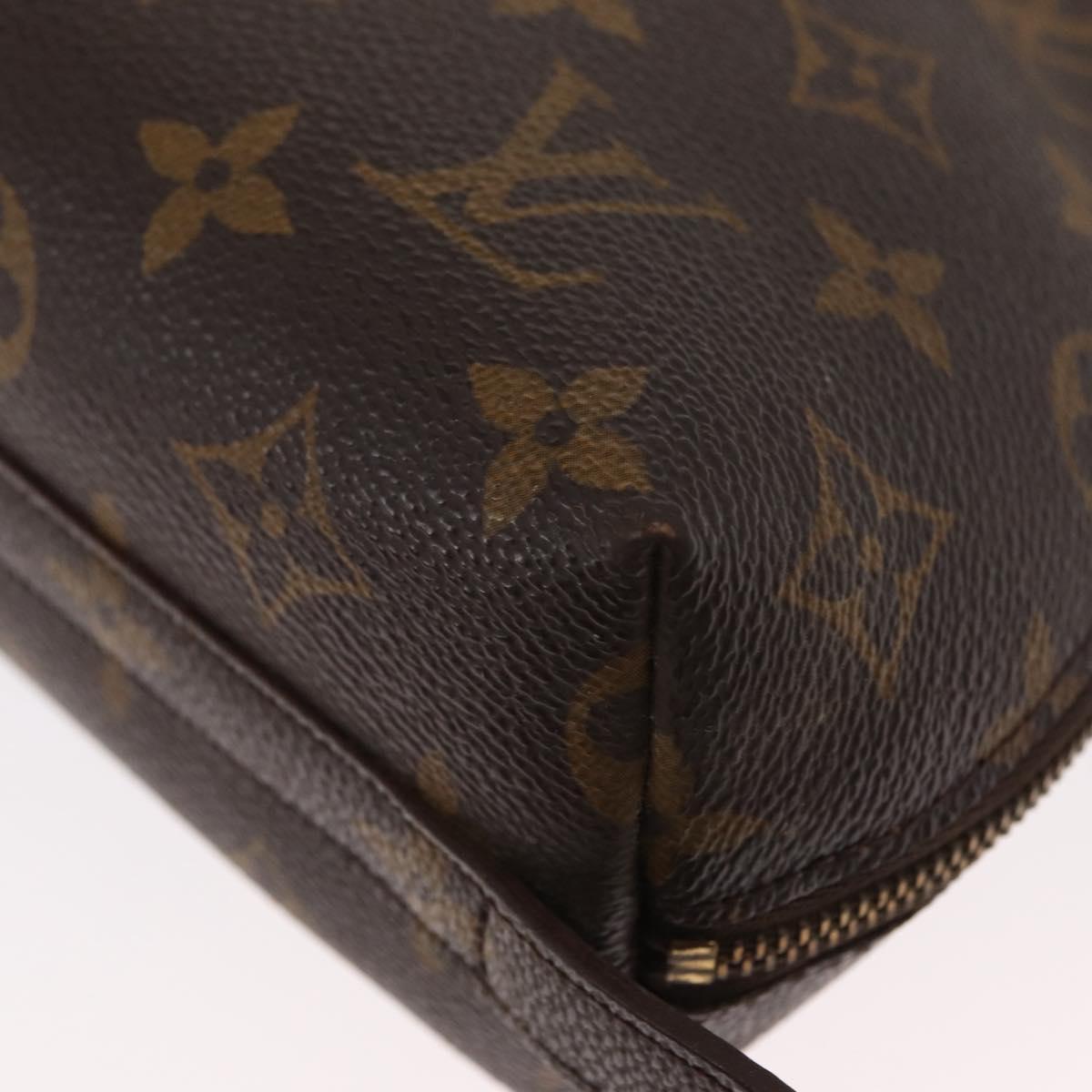 LOUIS VUITTON Monogram Trousse Demi Ronde Cosmetic Pouch M47520 LV Auth ka960