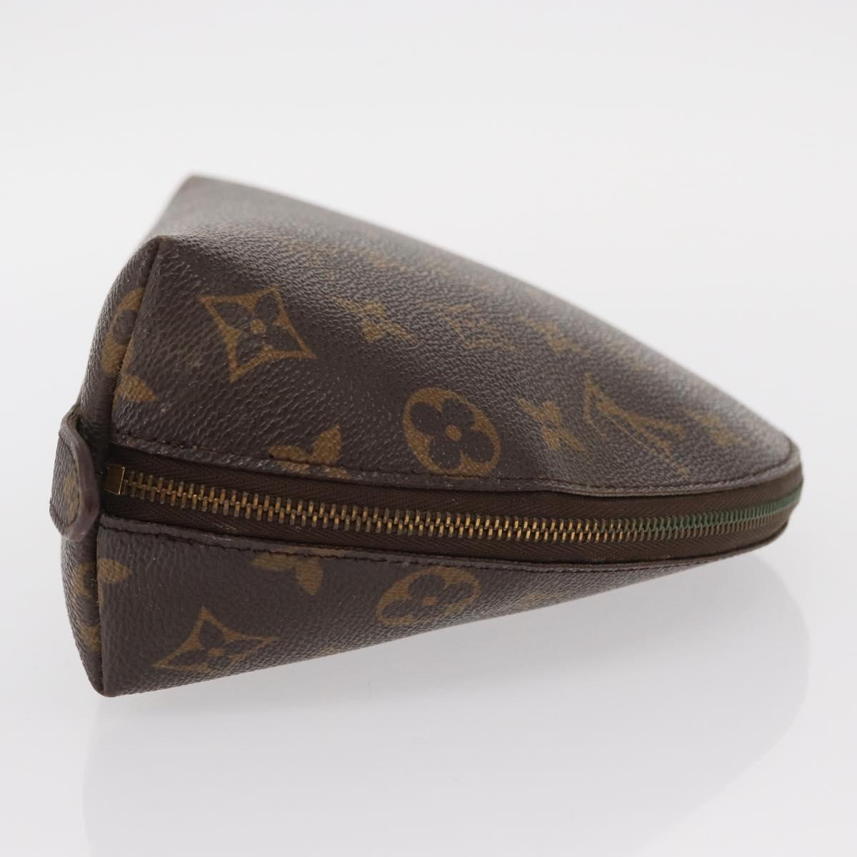 LOUIS VUITTON Monogram Trousse Demi Ronde Cosmetic Pouch M47520 LV Auth ka960