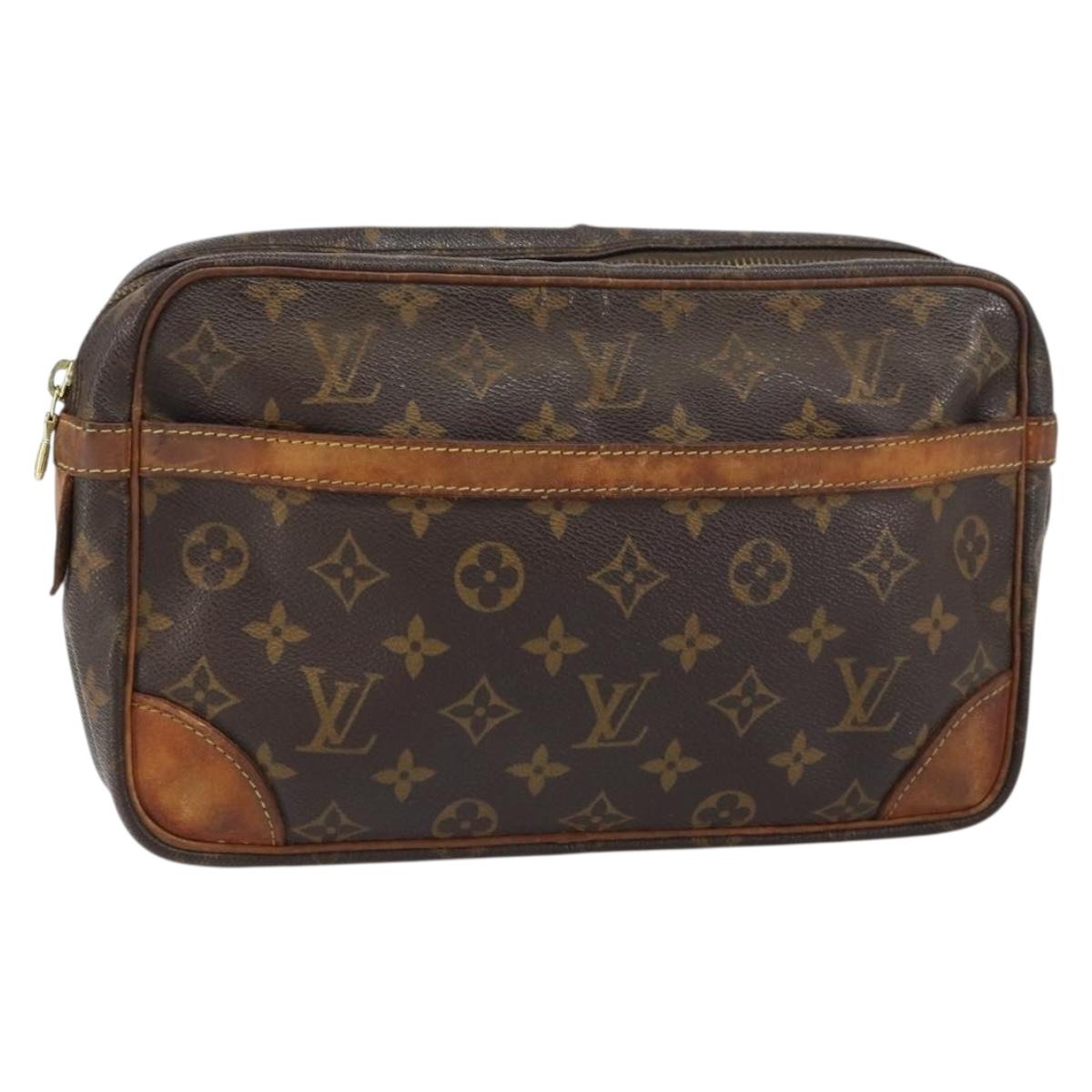 LOUIS VUITTON Monogram Compiegne 28 Clutch Bag M51845 LV Auth ka961