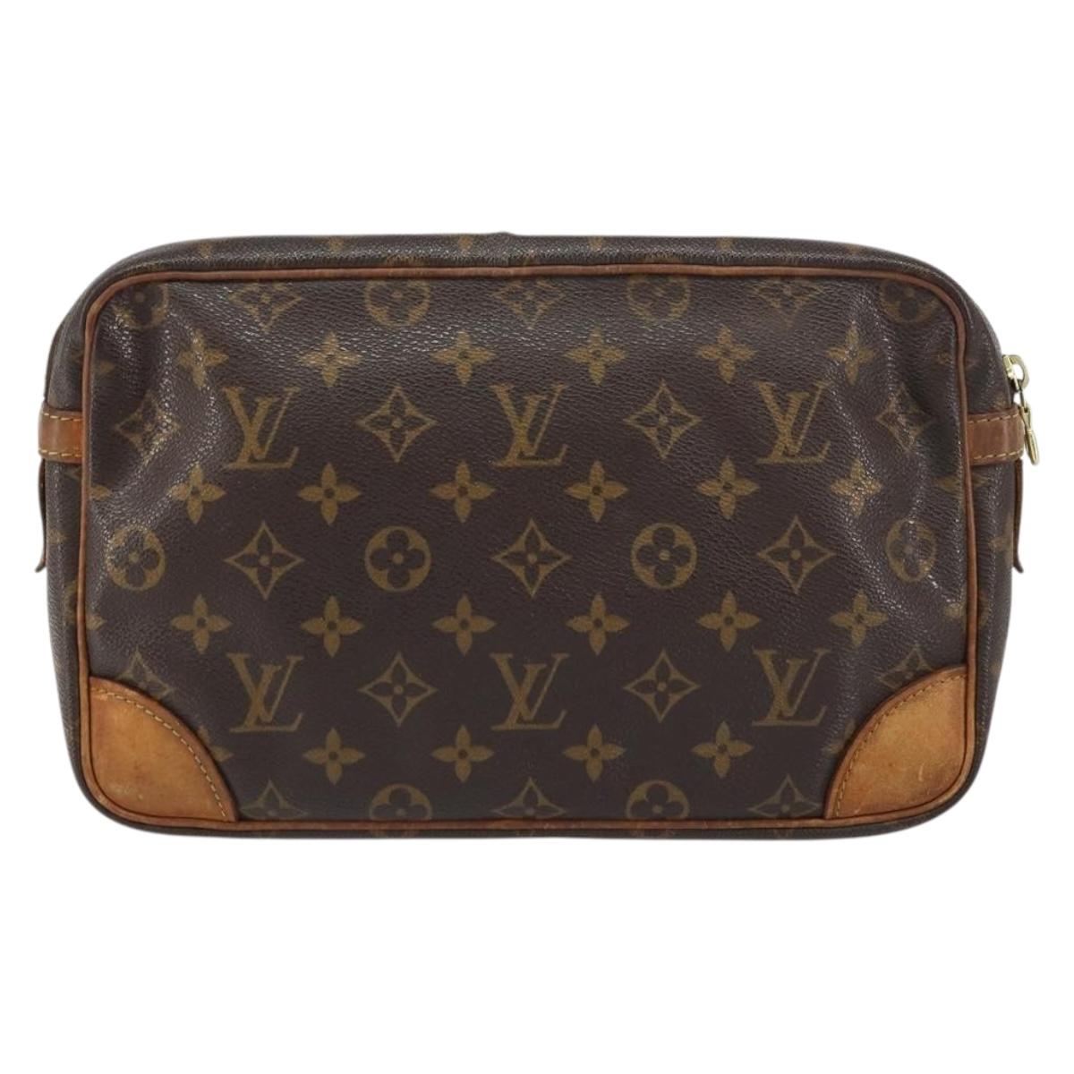 LOUIS VUITTON Monogram Compiegne 28 Clutch Bag M51845 LV Auth ka961